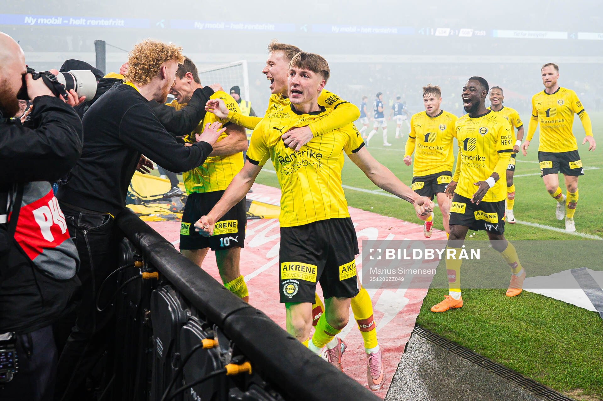 Markus Seehusen Karlsbakk of Lillestrøm celebrates