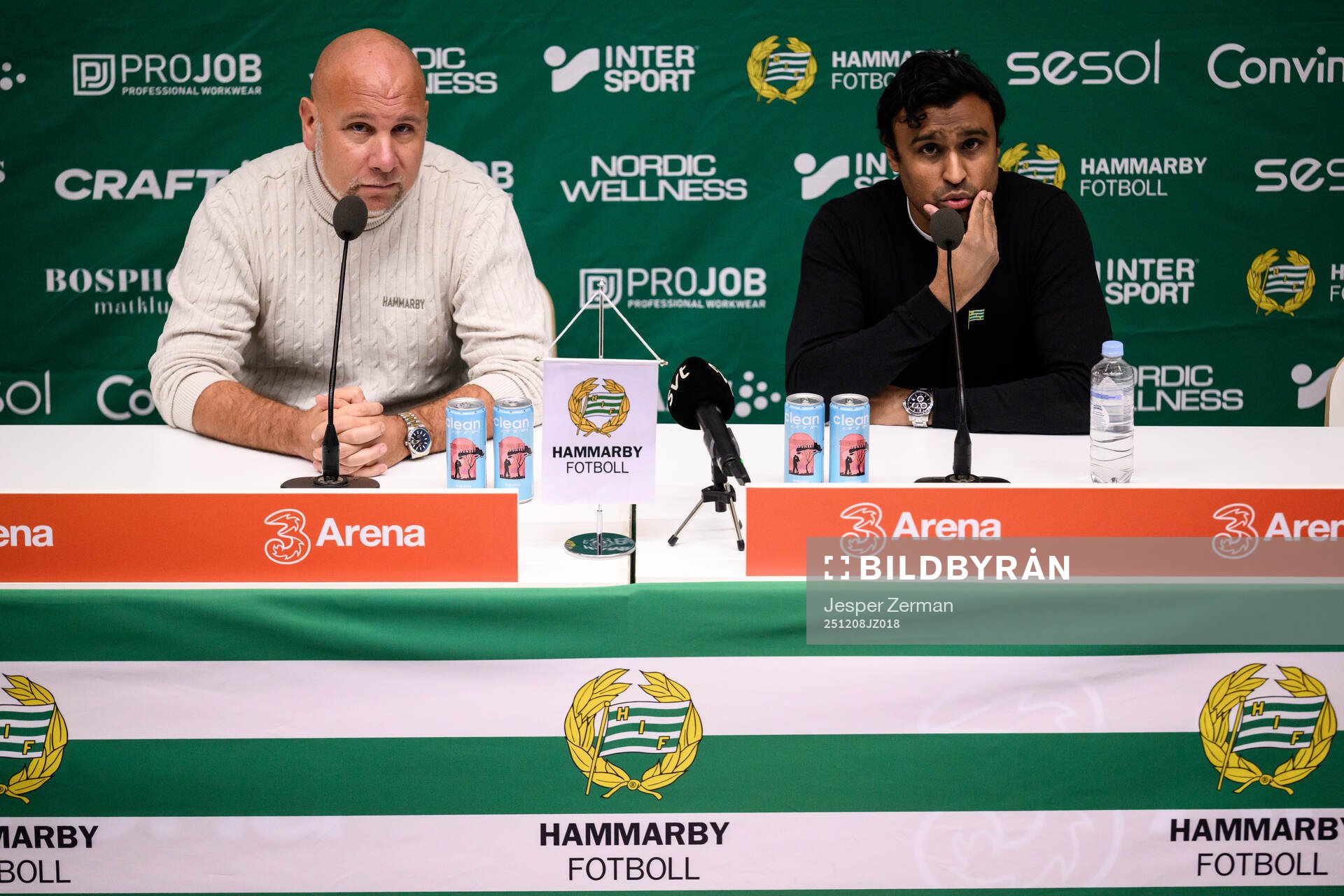 Hammarbys sportchef Mikael Hjelmberg och Kalle Karlsson