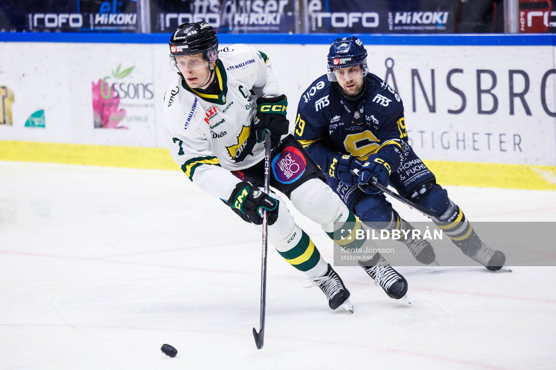 Östersunds Joel Olkkonen och Södertäljes Hampus Harlestam