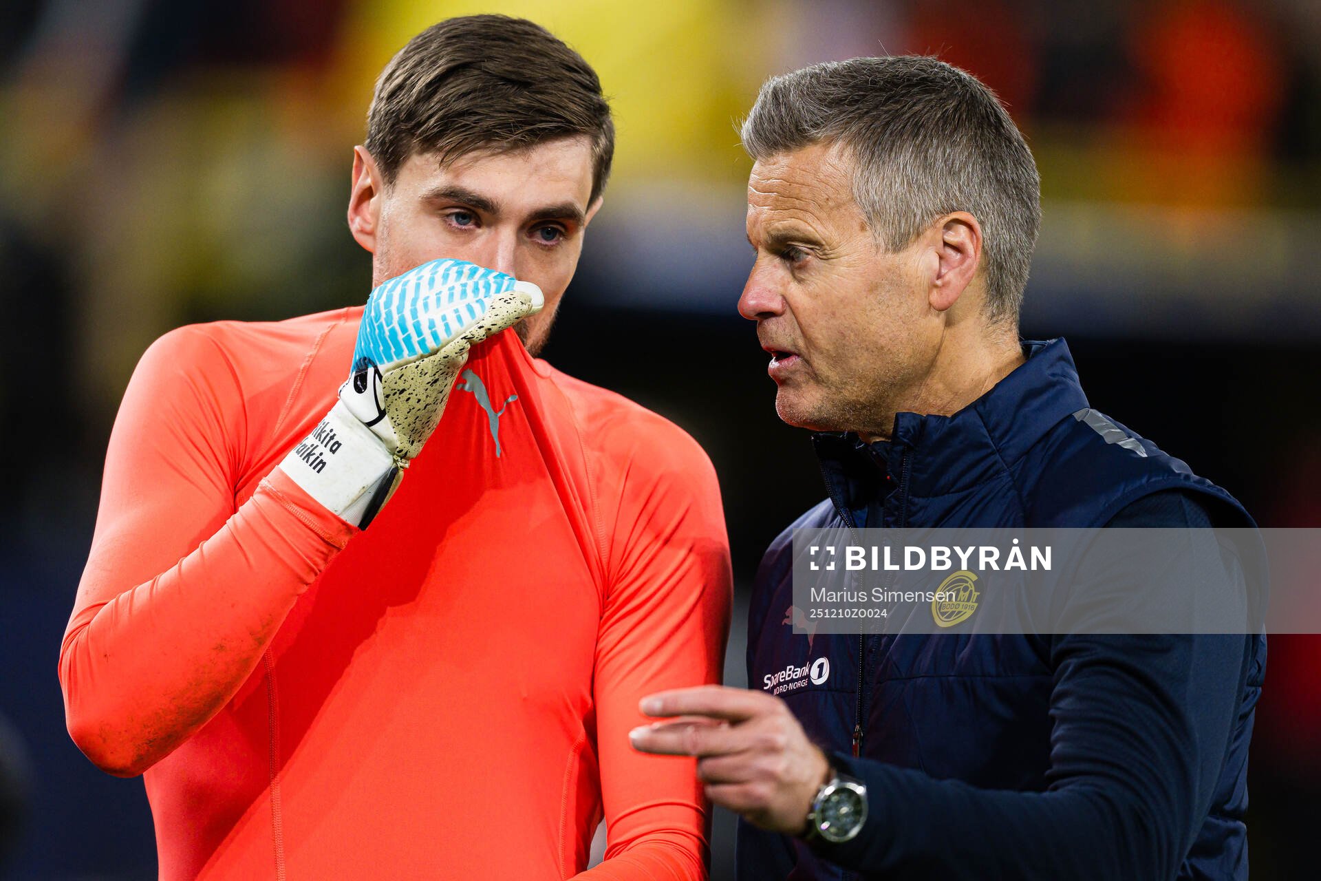 Goalkeeper Nikita Haikin and head coach Kjetil Knutsen of