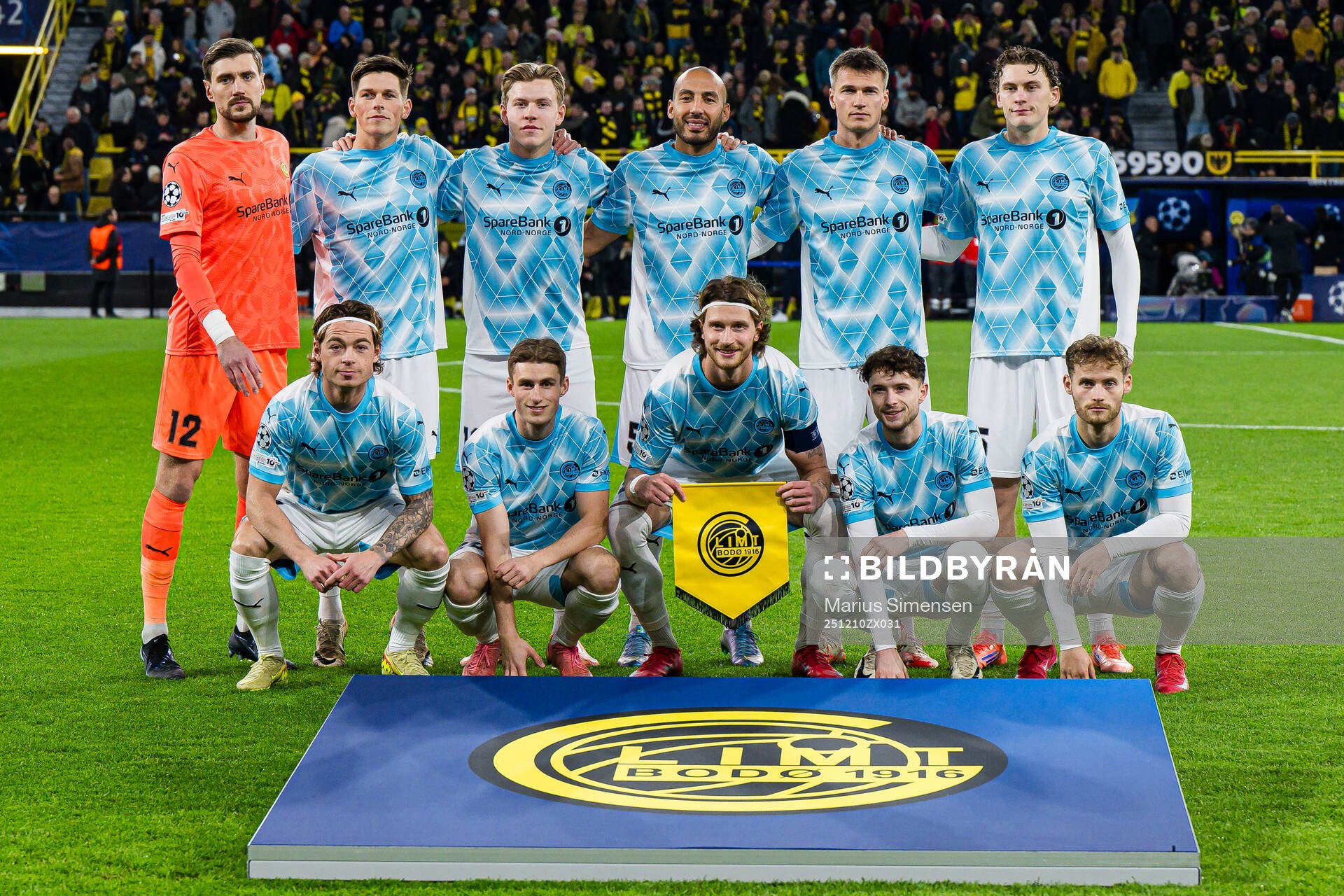 The starting eleven of Bodø/Glimt, from the top left;