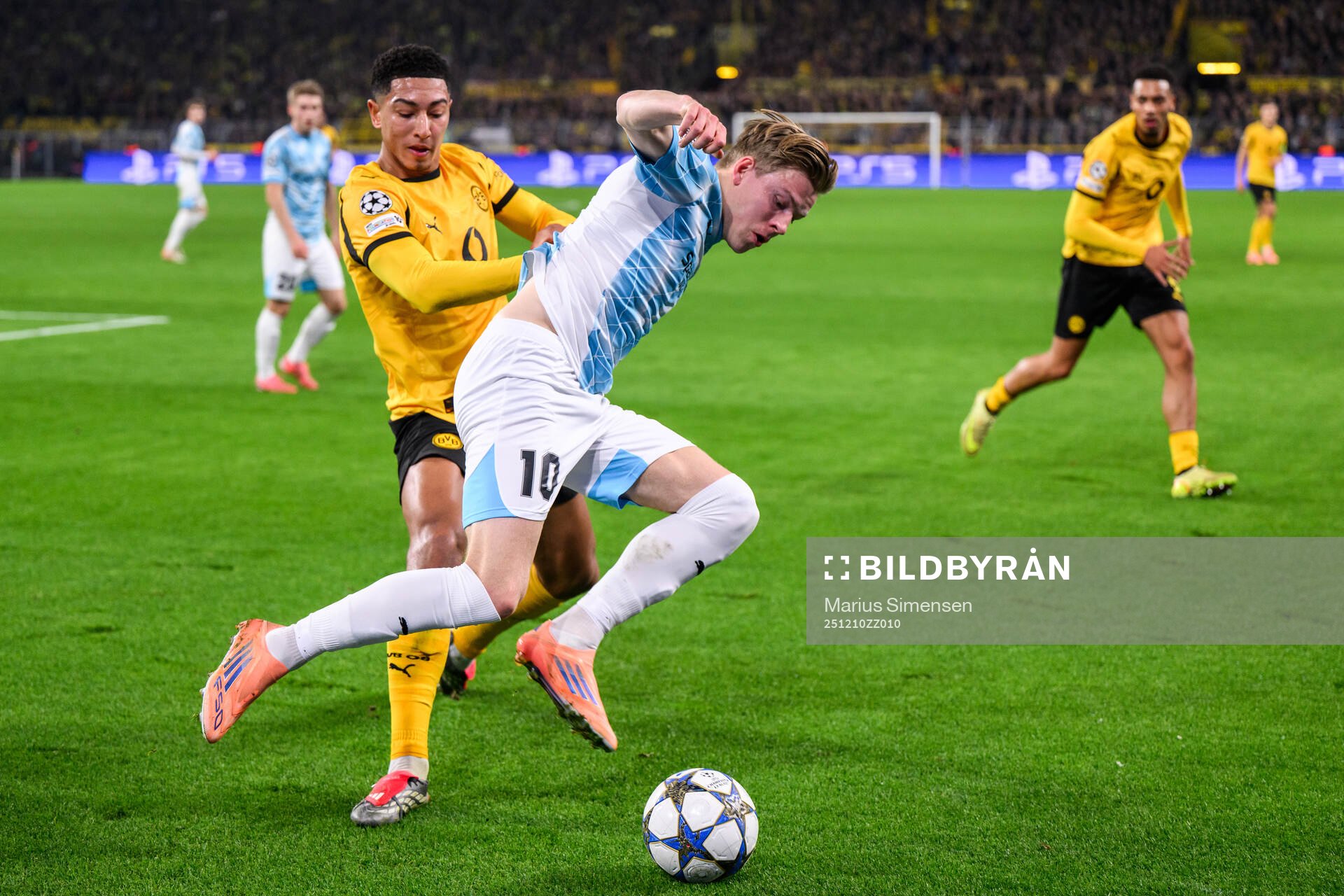 Felix Nmecha of Borussia Dortmund and Jens Petter Hauge of