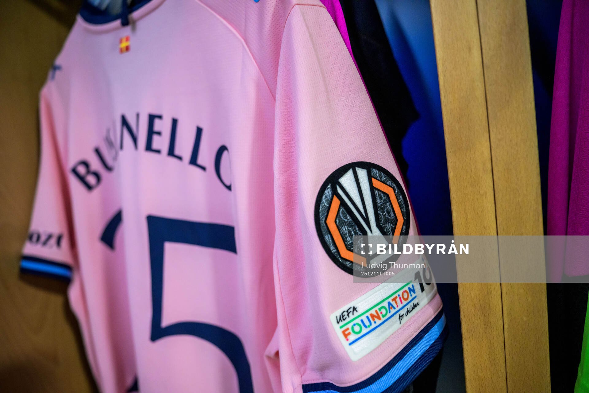 Gabriel Busanello of Malmö FFs jersey in the locker room