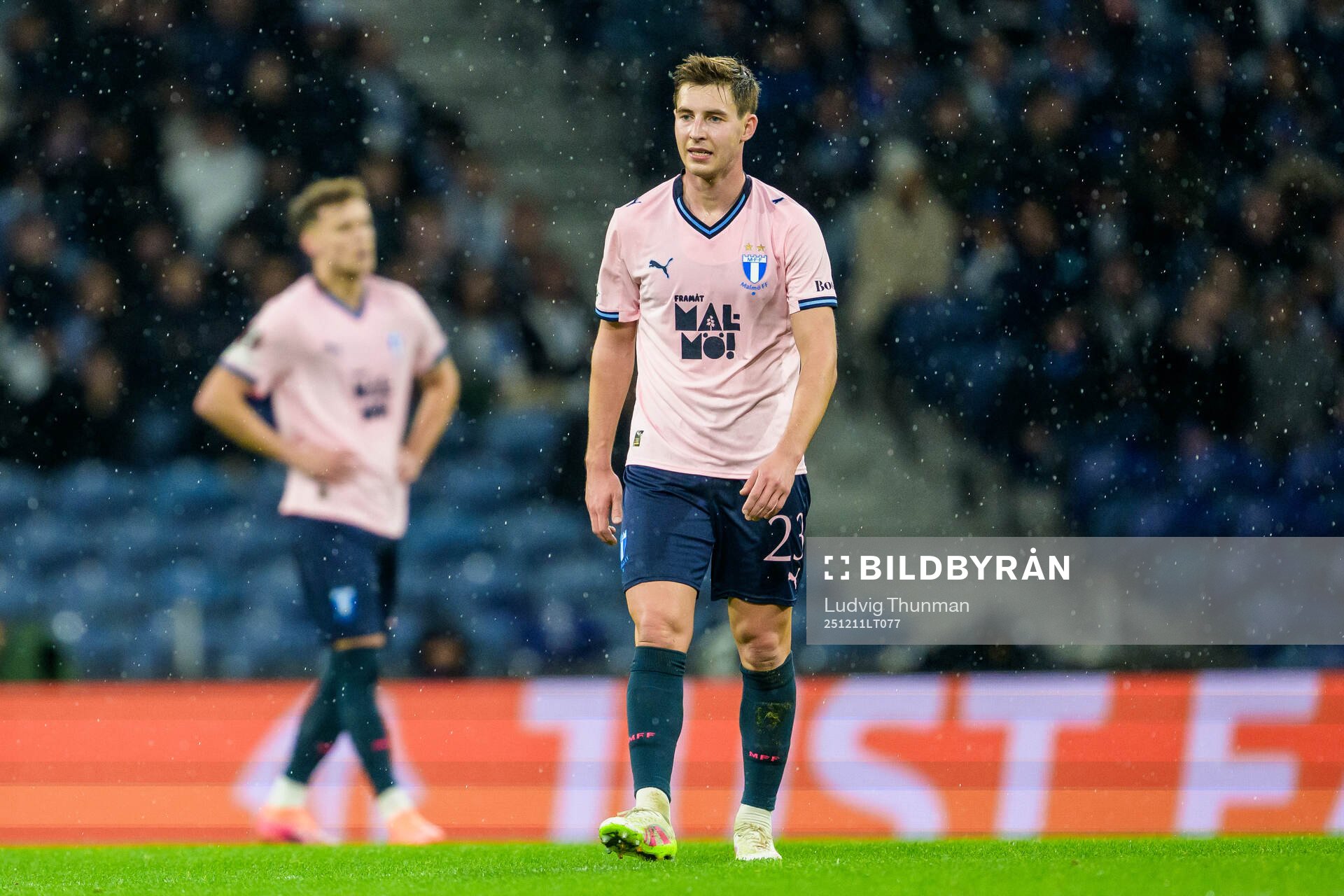 Lasse Berg Johnsen of Malmö FF looks dejected