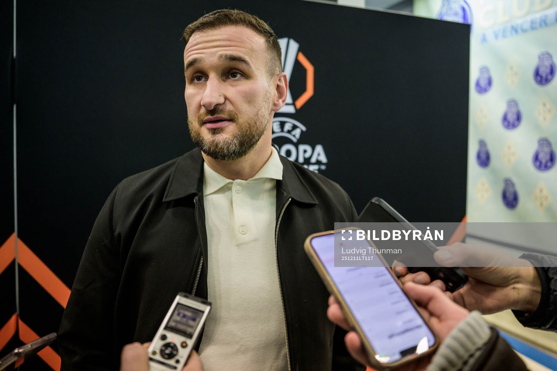 Head coach Anes Mravac of Malmö FF is being interviewed by