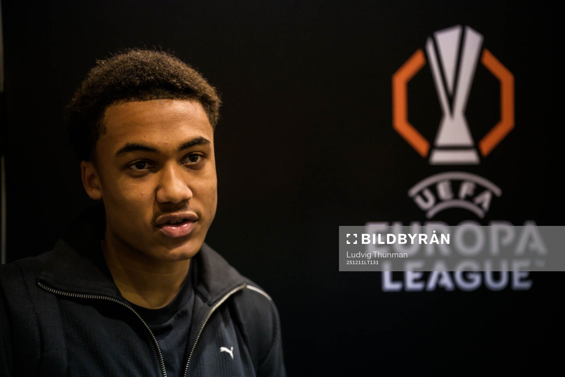 Theodor Lundbergh of Malmö FF is being interviewed by the