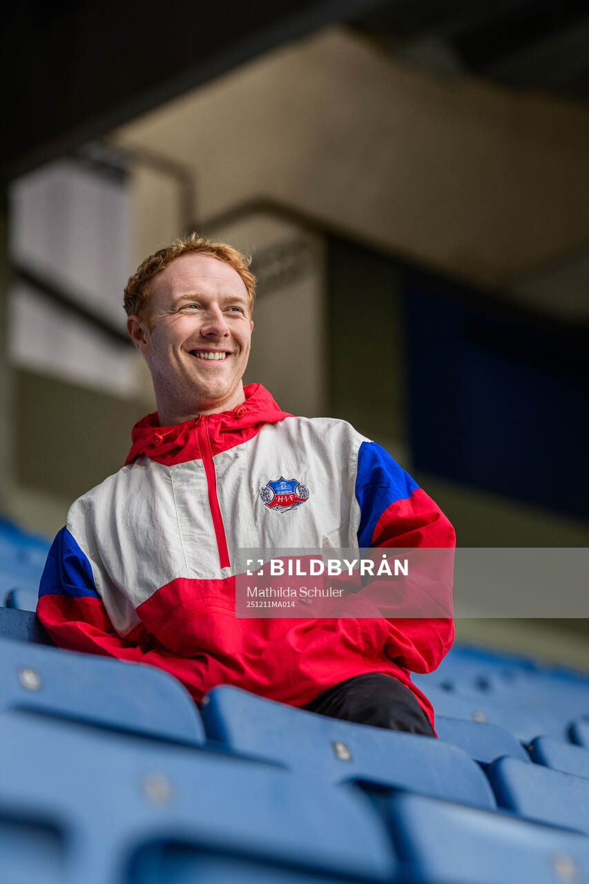 Helsingborgs tränare Stevie Grieve för ett porträtt