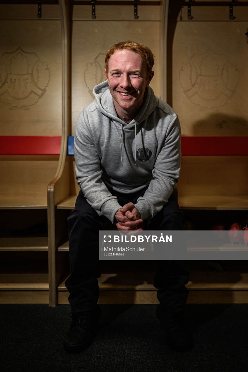 Helsingborgs tränare Stevie Grieve för ett porträtt