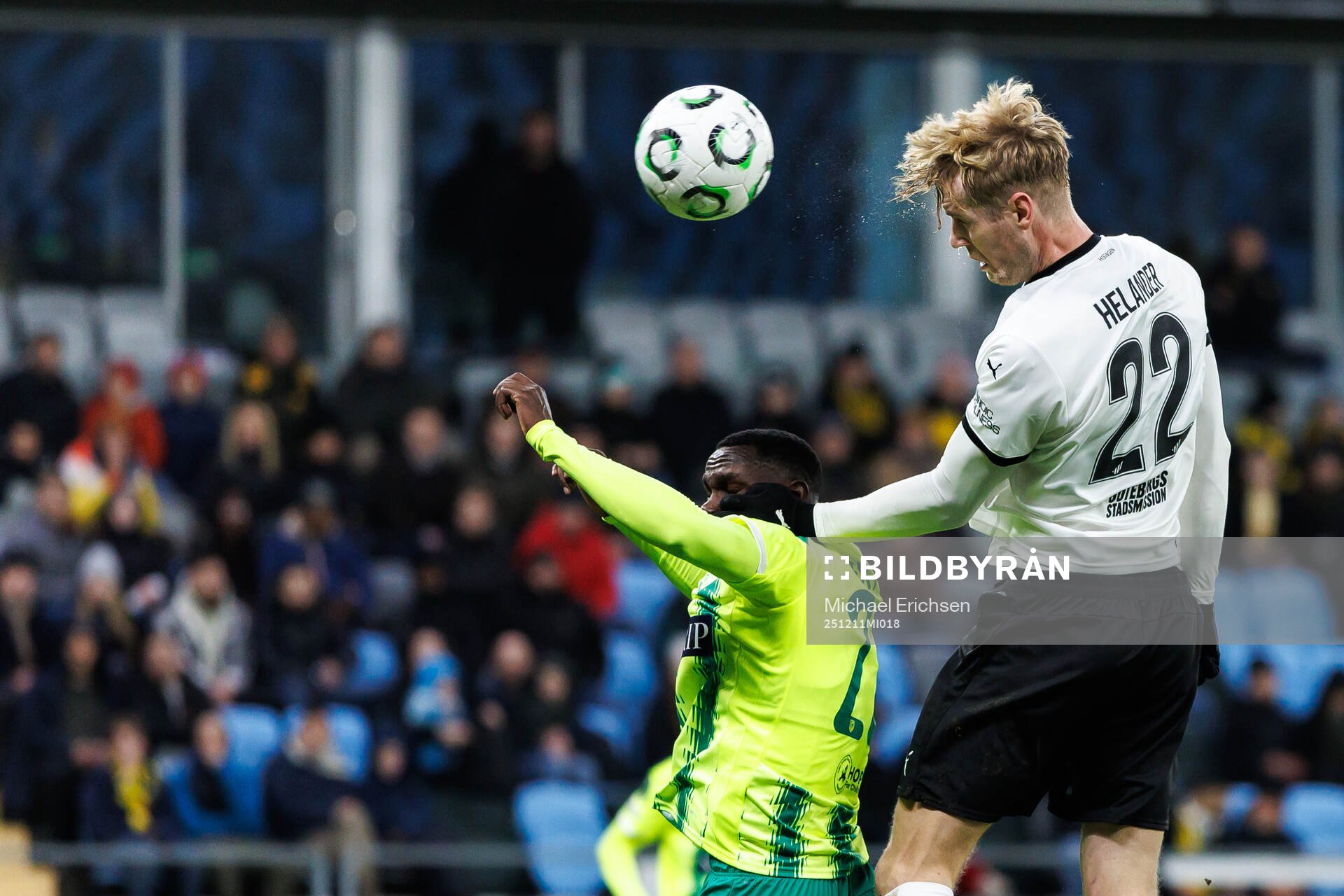 Elohor Godswill of AEK Larnaca and Filip Helander of Häcken