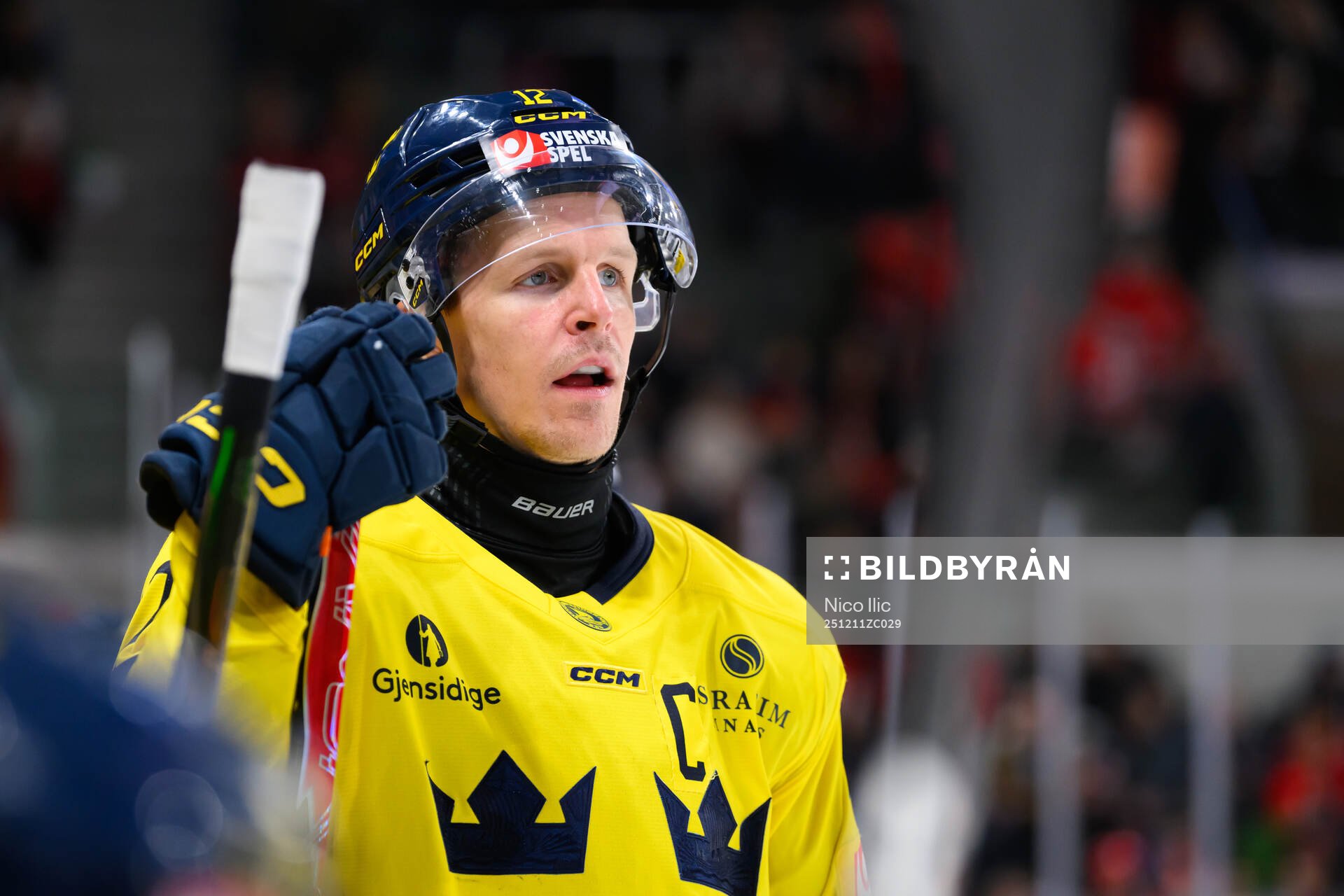 Max Friberg of Sweden in the ice hockey game between Sweden