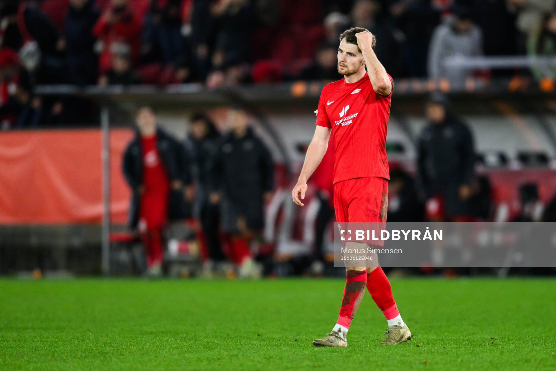 Jacob Ebsen Sørensen of Brann looks dejected