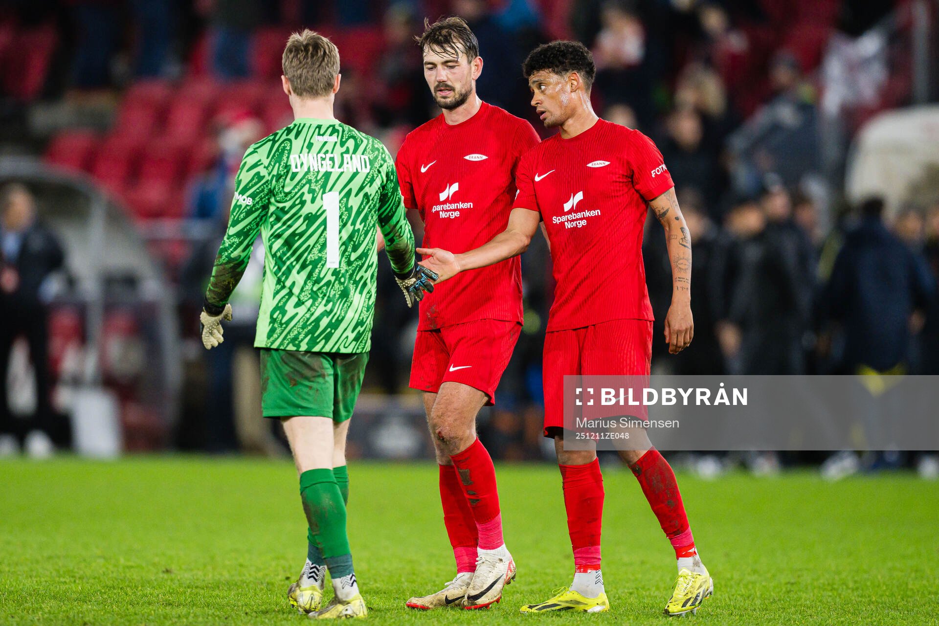 Goalkeeper Mathias Dyngeland, Fredrik Pallesen Knudsen and