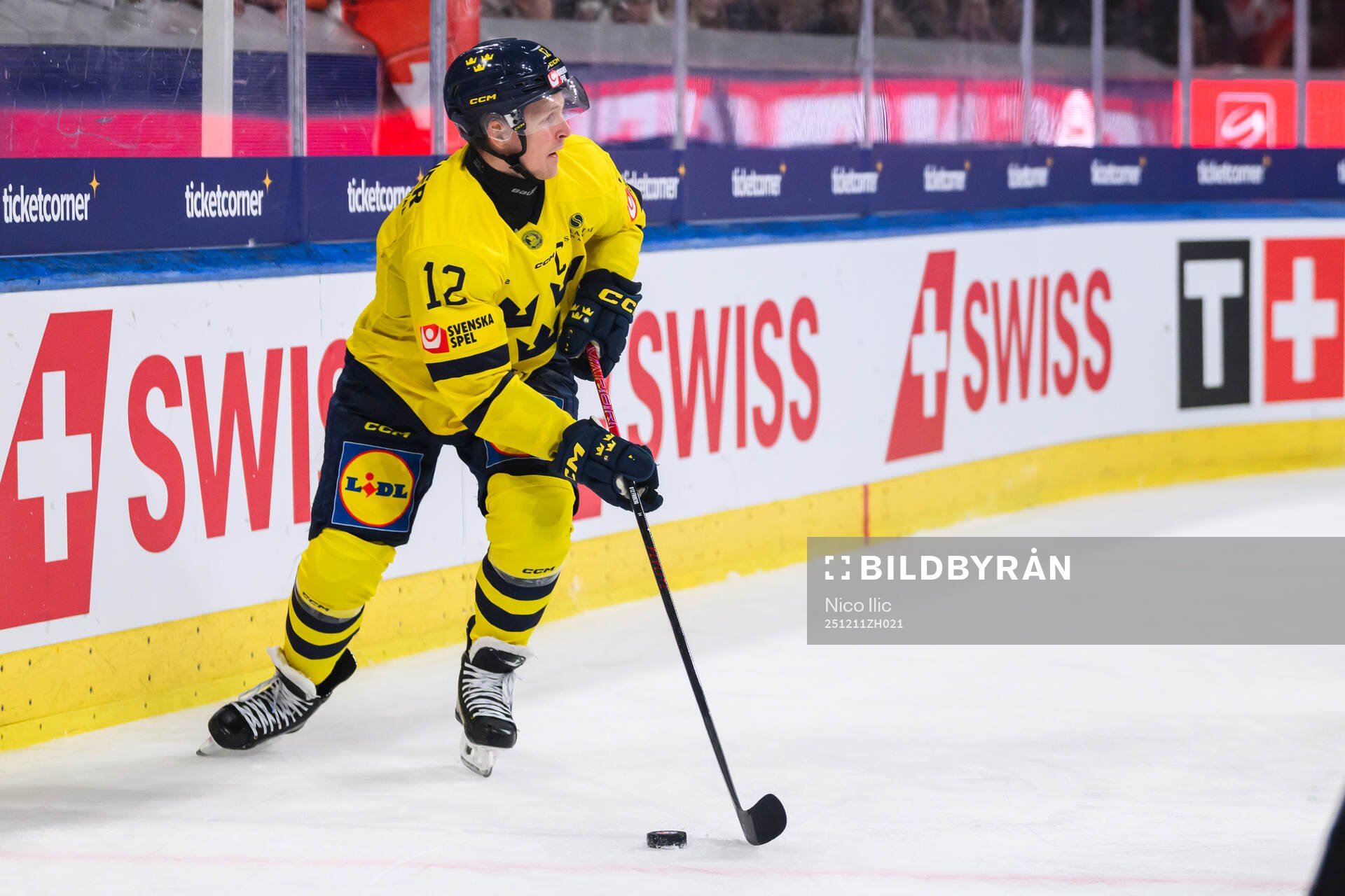 Max Friberg of Sweden in the ice hockey game between Sweden