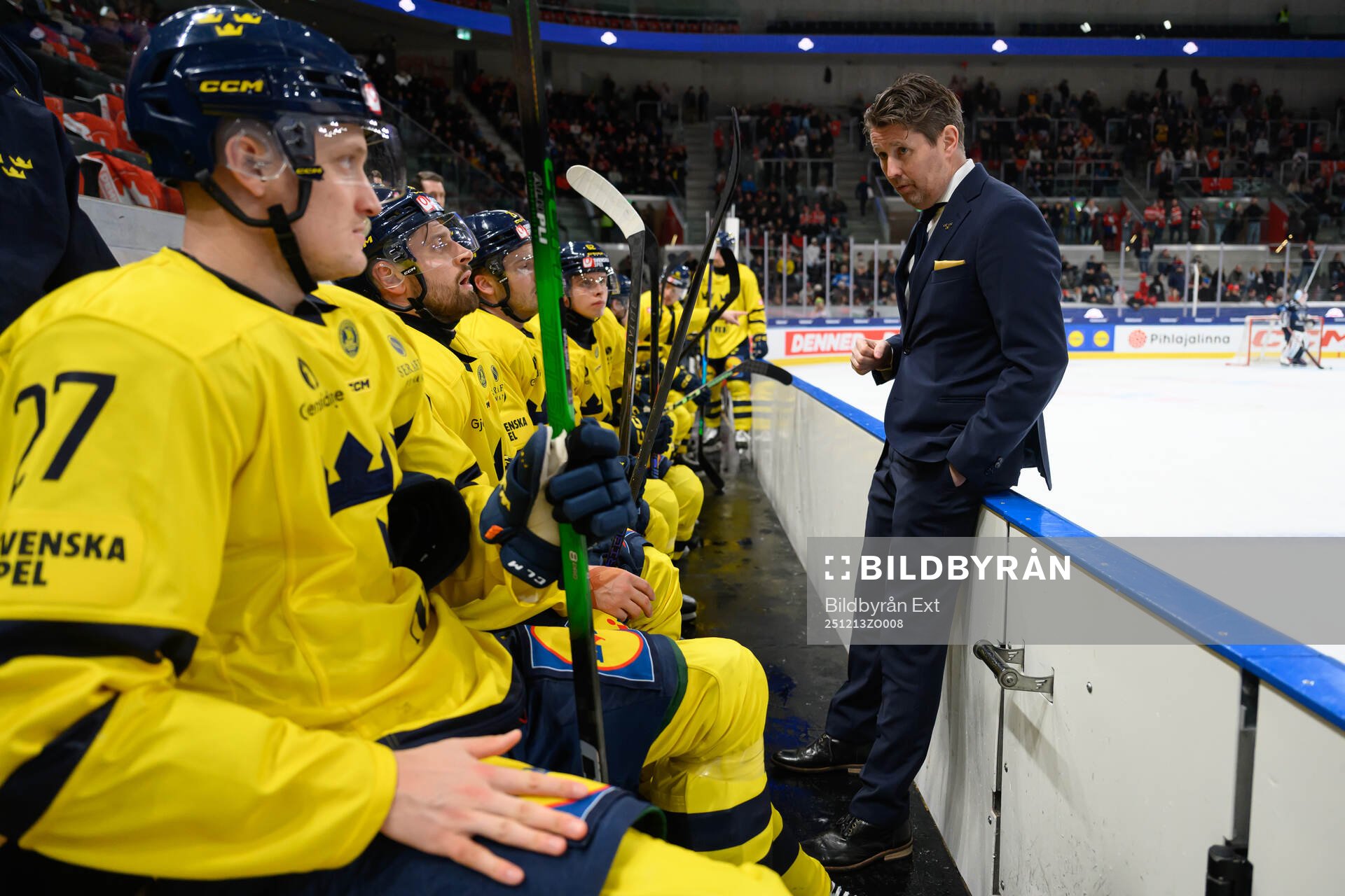Assistant coach Stefan Klockare of Sweden in the ice hockey