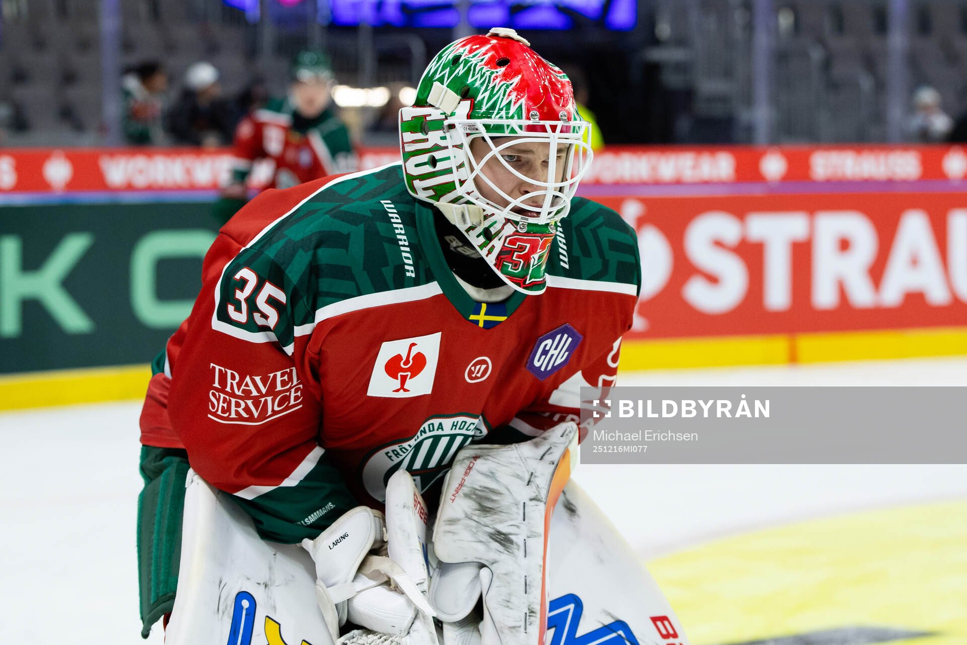 Goaltender Hugo Laring of Frölunda