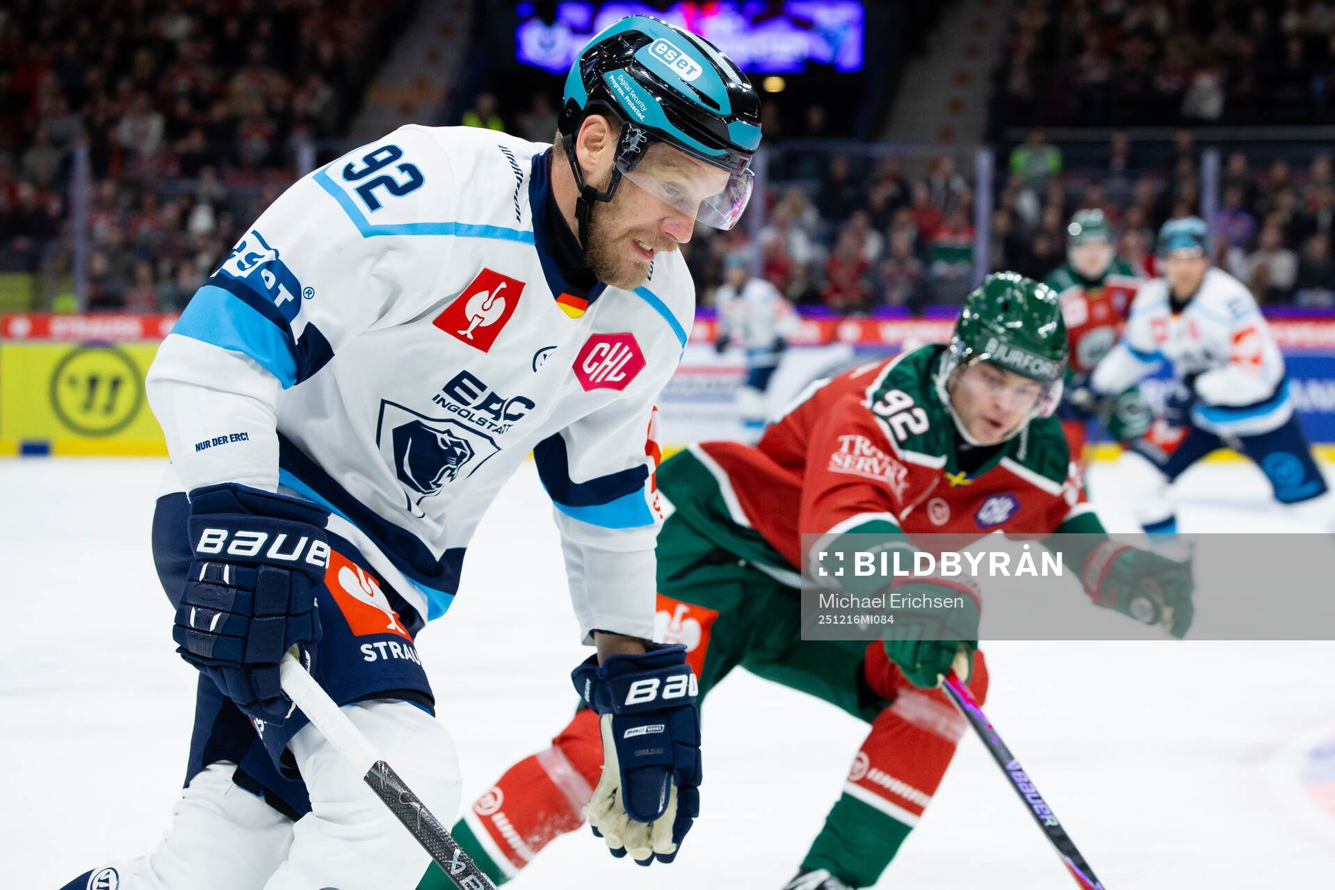 Daniel Schmölz of Ingolstadt and Filip Cederqvist of