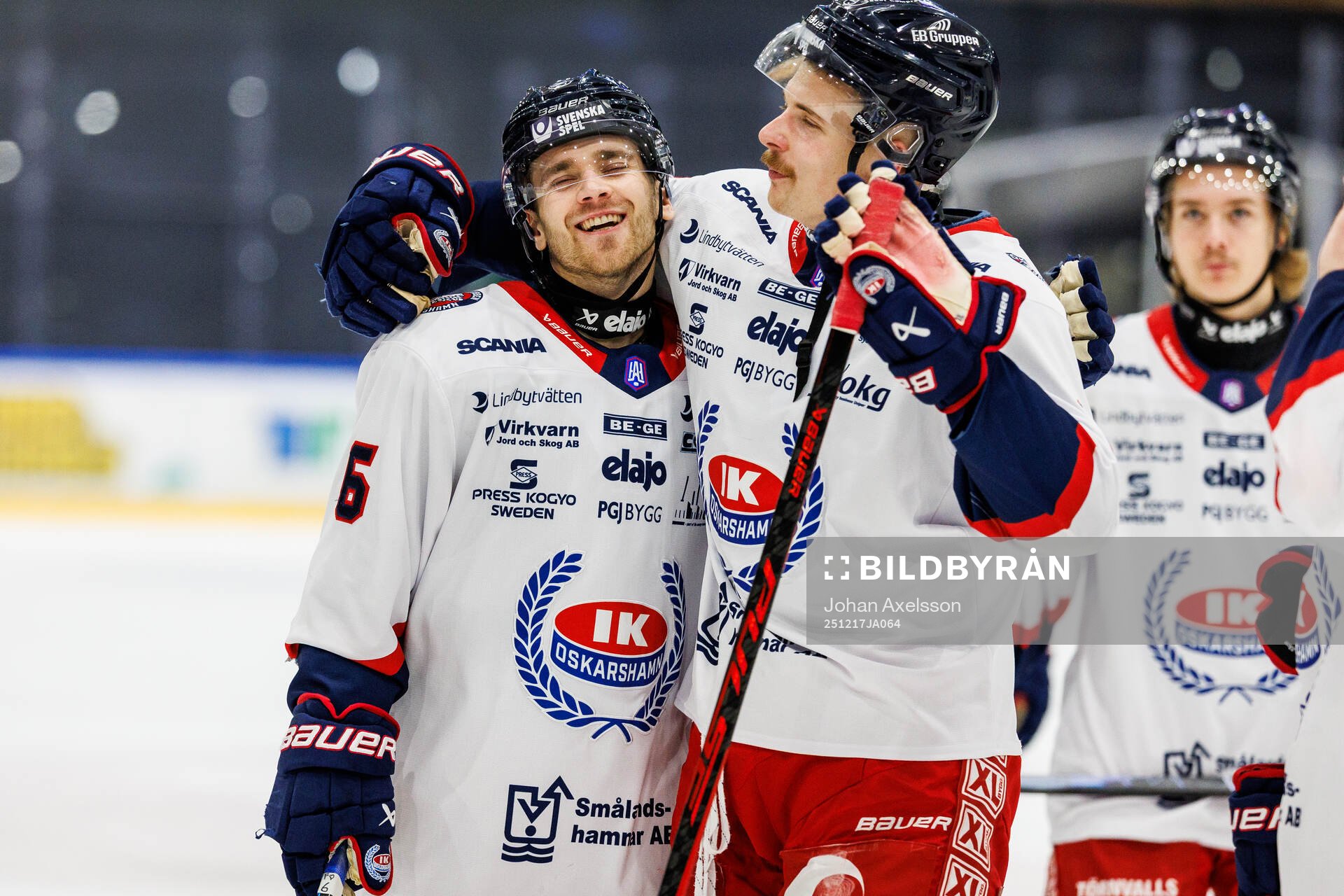 Oskarshamns Isac Jonsson och Sören Dietz Larsen jublar