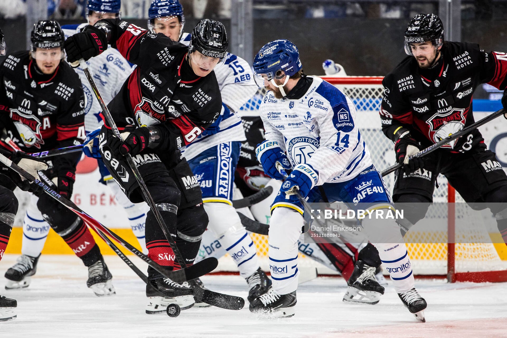 Malmö Redhawks Fredrik Händemark och Leksands Oskar Lang