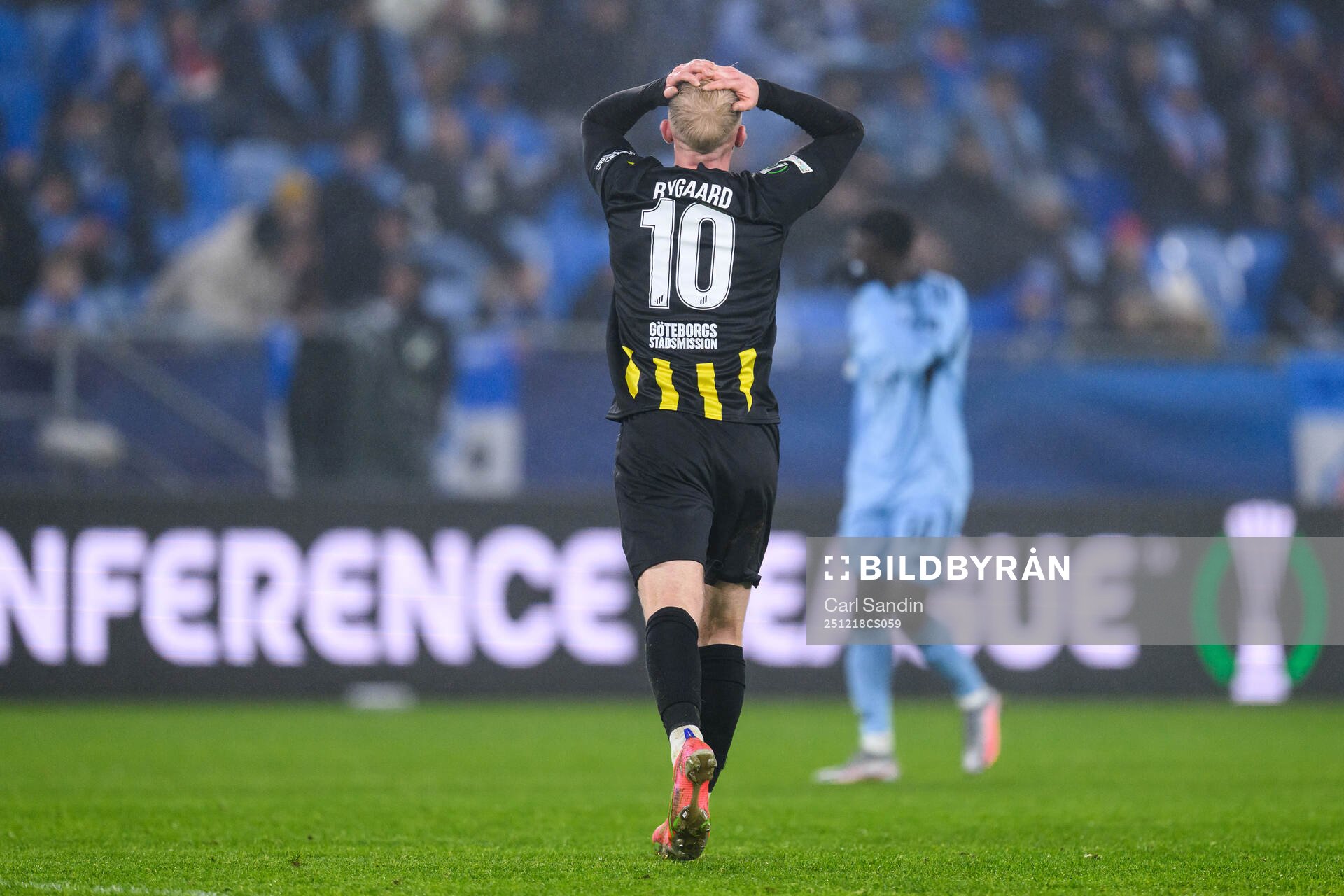 Mikkel Rygaard Jensen of Häcken reacts
