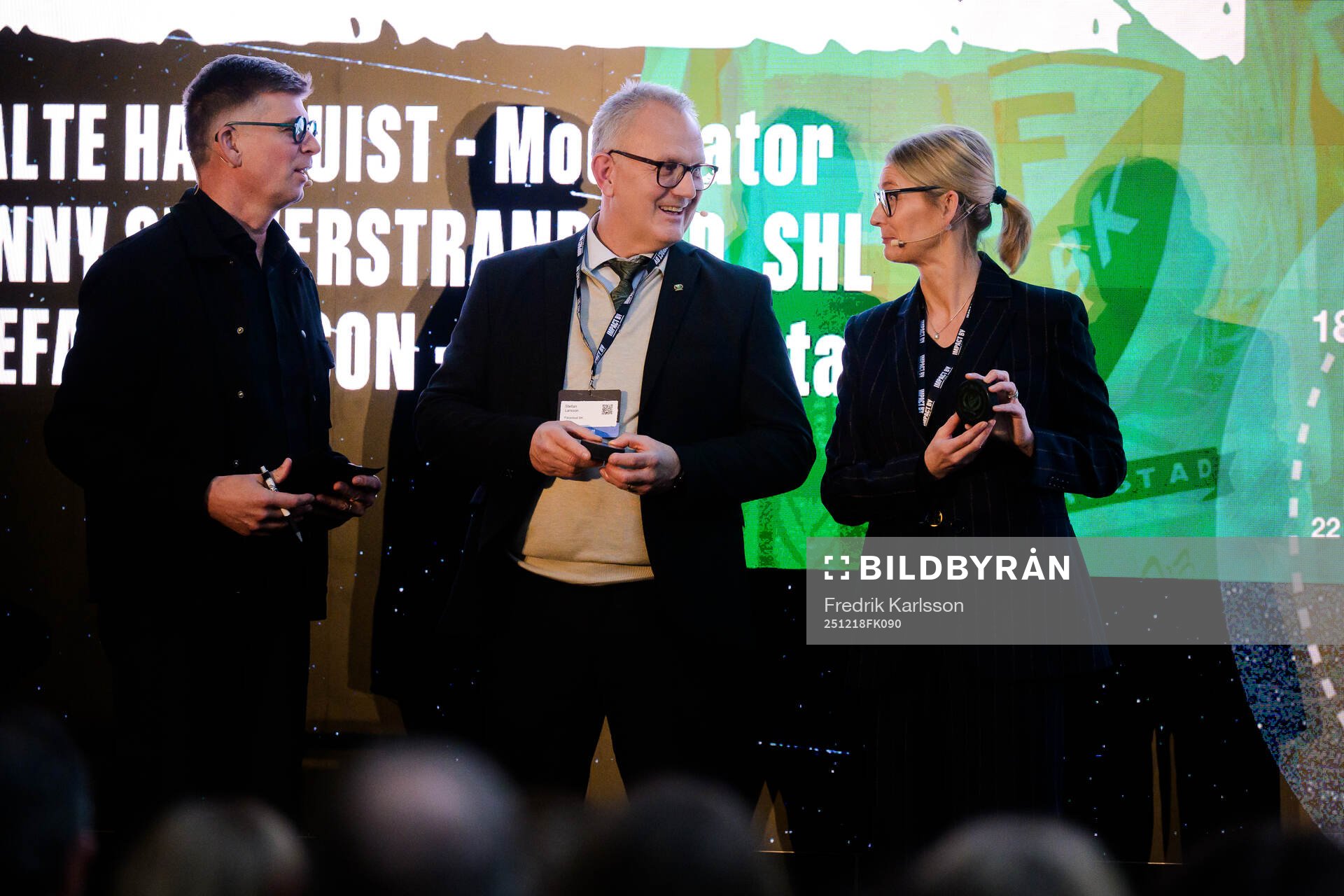 Malte Hallquist, moderator, Stefan Larsson VD Färjestad BK