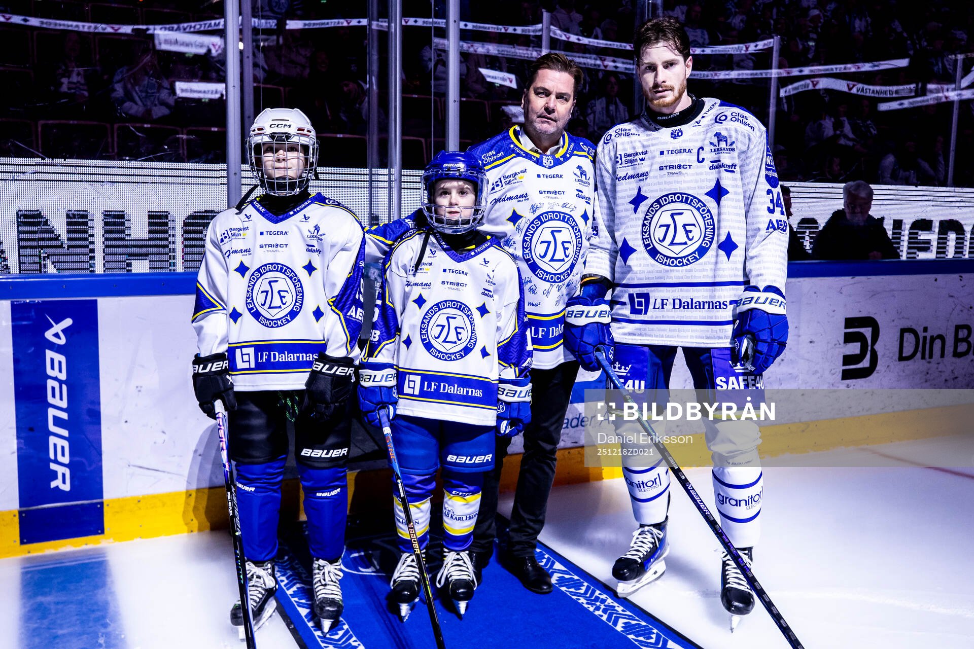 Leksands Peter Cehlarik och kvällens matchvärd