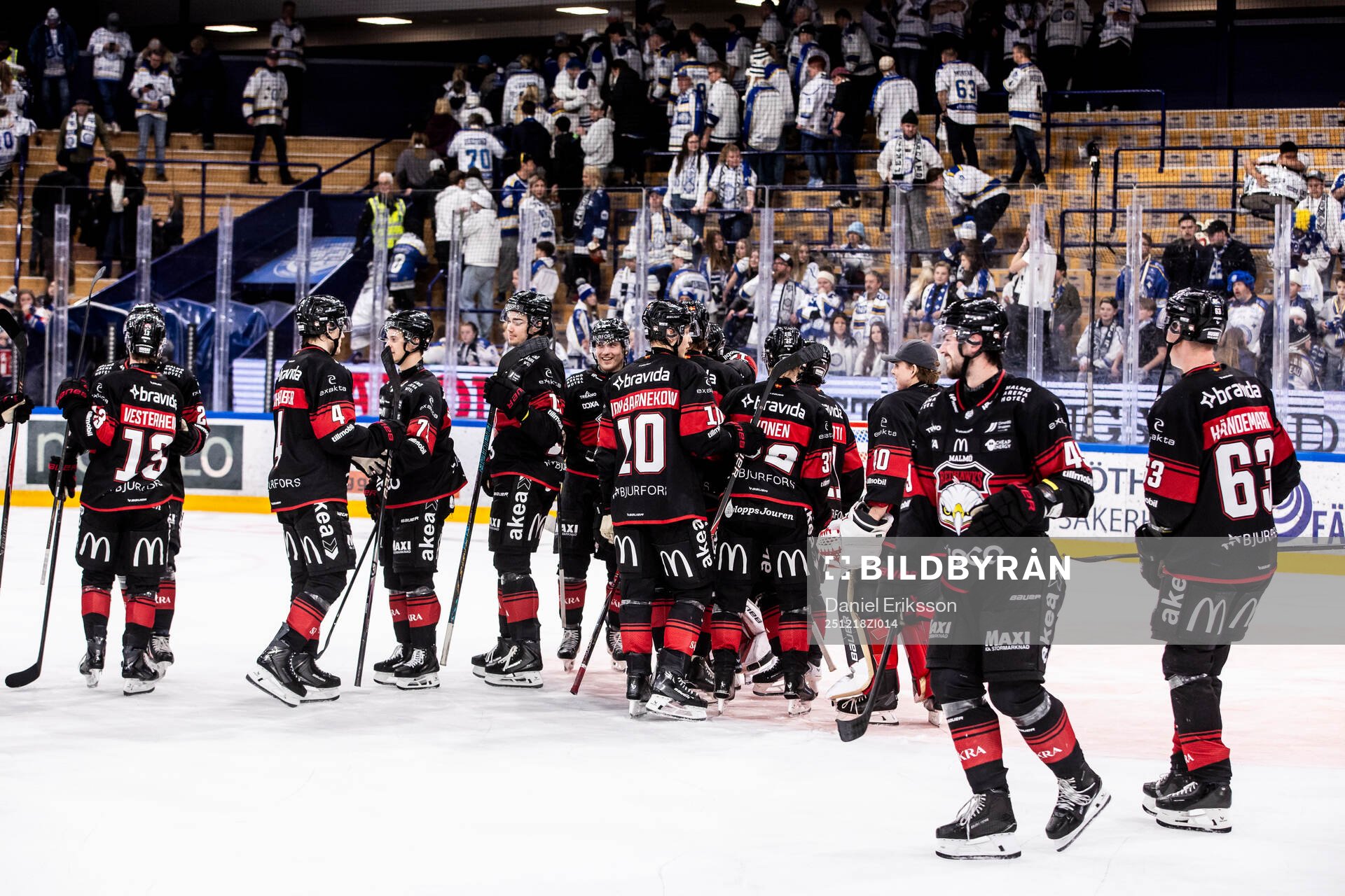 Malmö Redhawks spelarna jublar