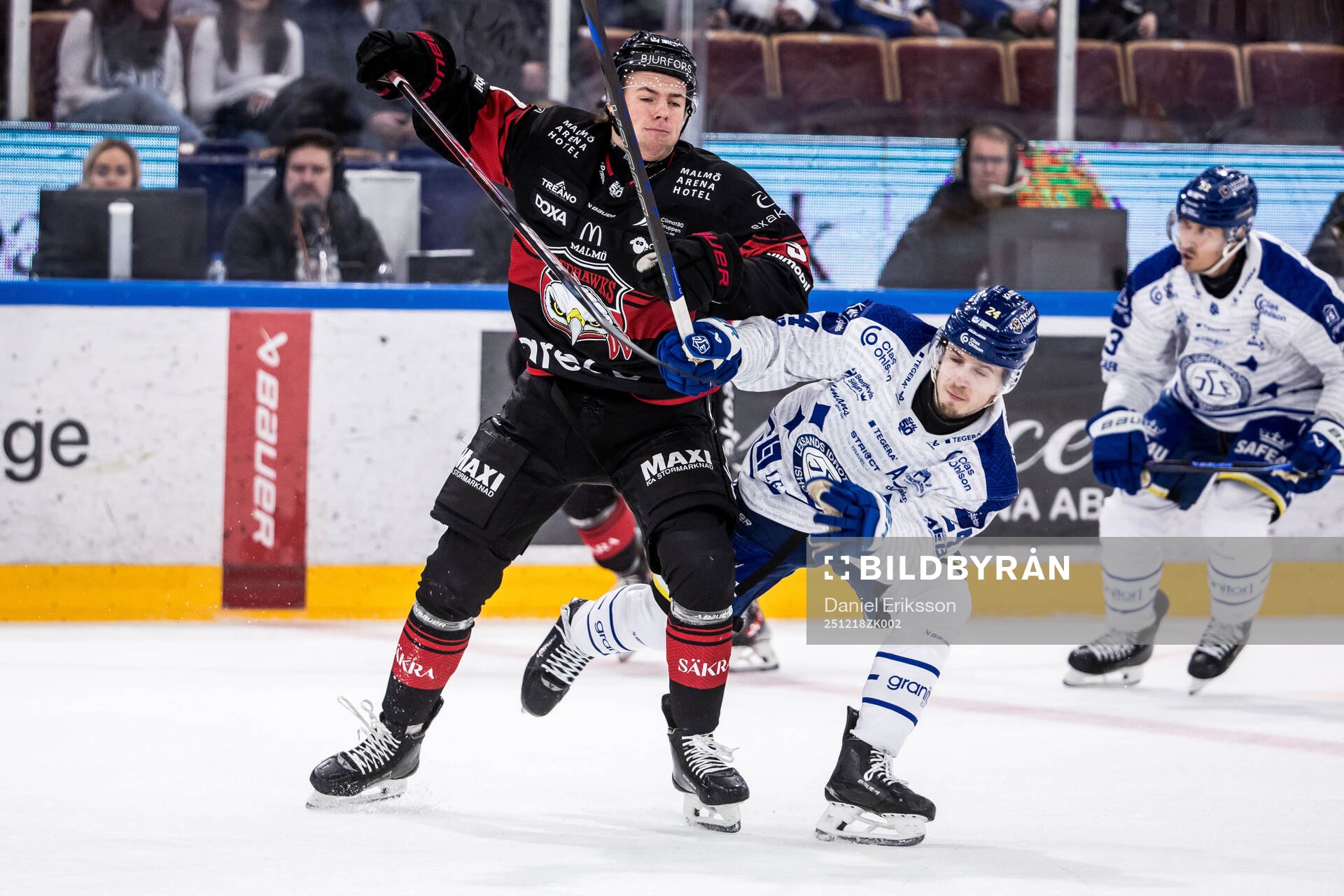 Malmö Redhawks Kalle Hemström och Leksands Arvid Eljas