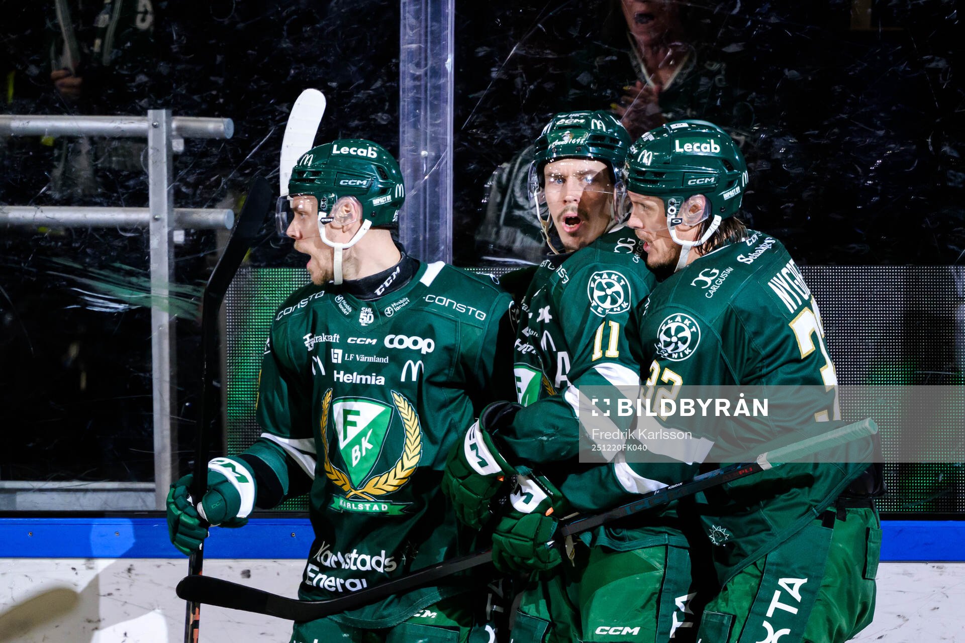 Färjestads Joel Kellman , Joakim Nygård och Magnus Nygren