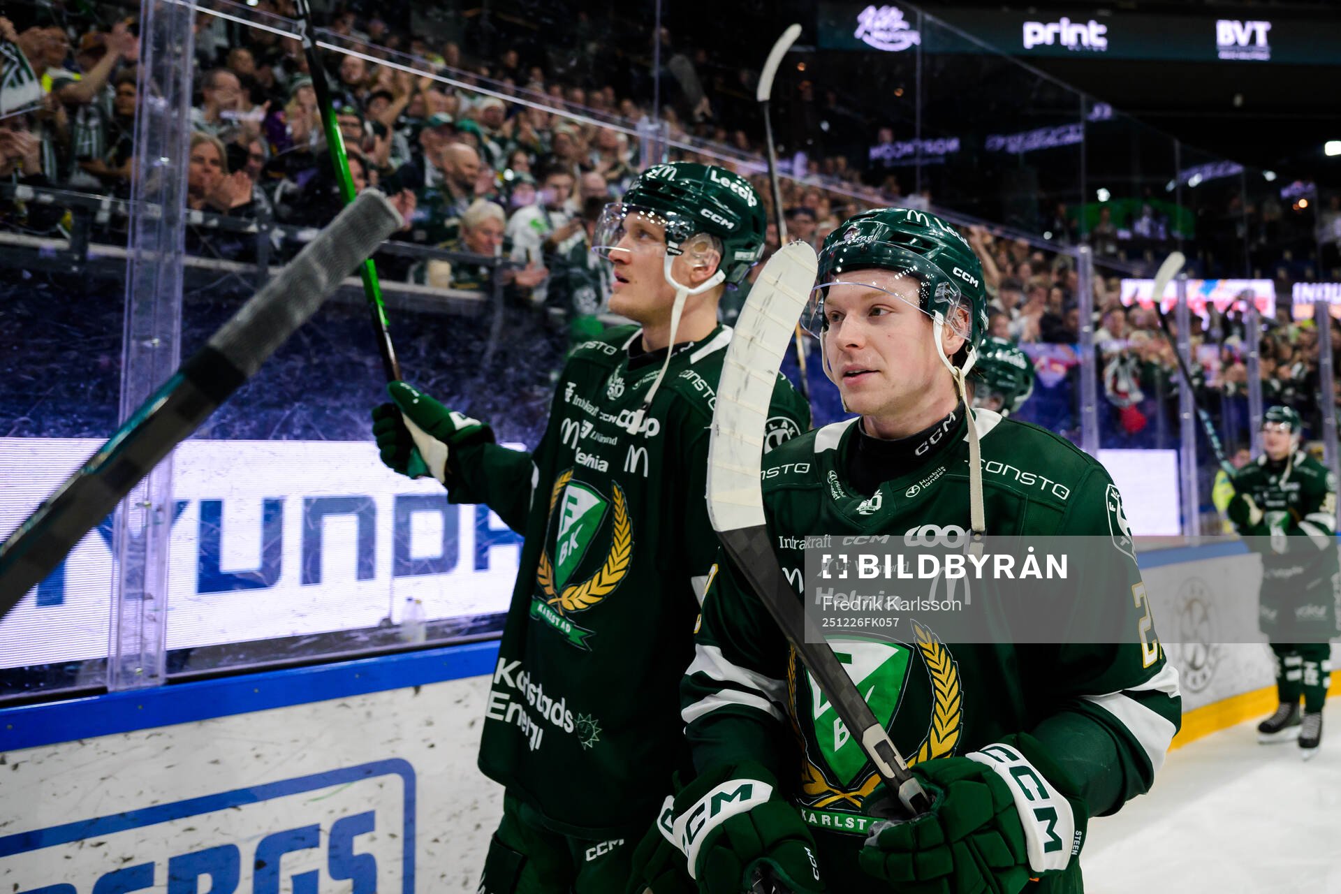 Färjestads Oskar Steen jublar