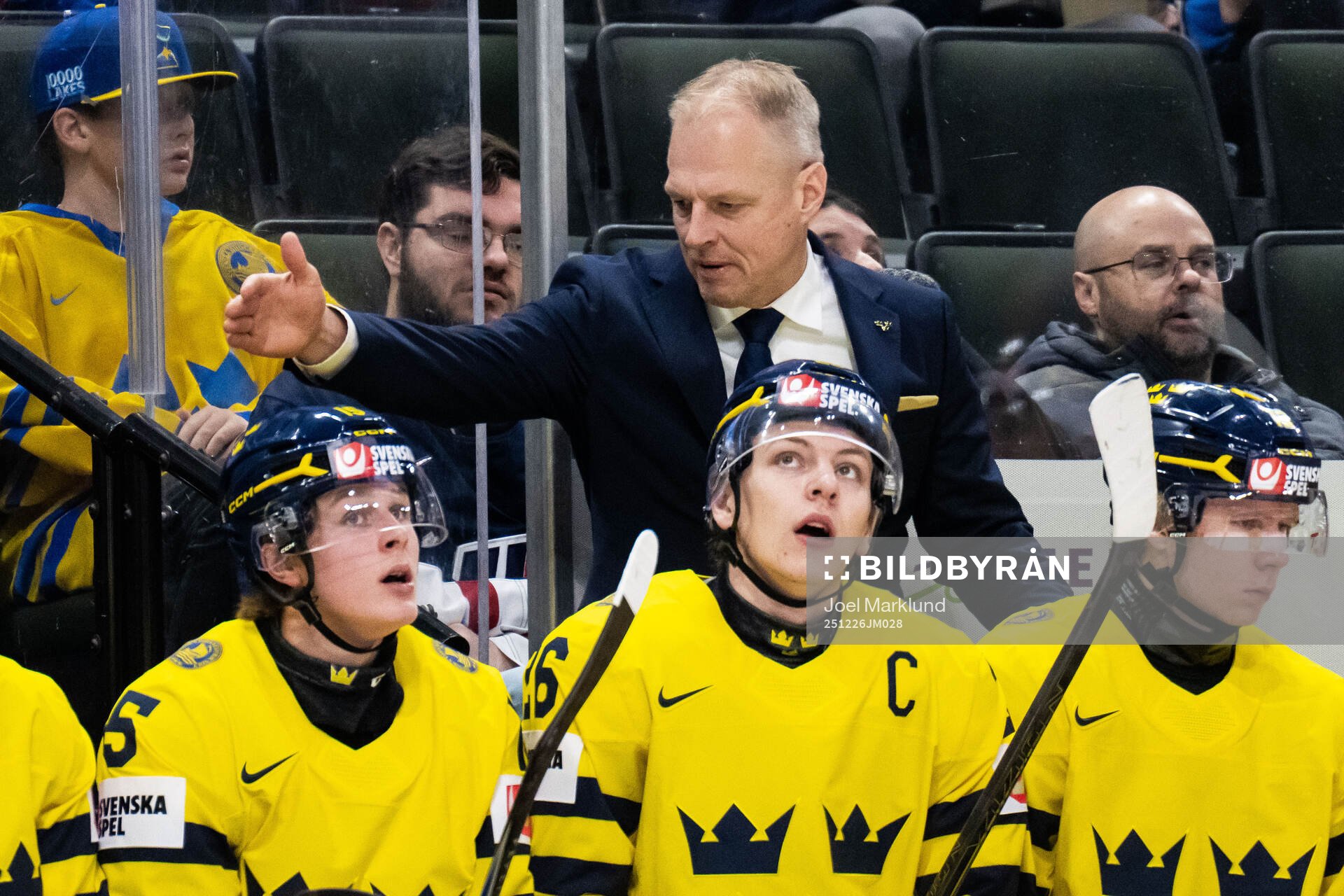 Linus Eriksson, Jack Berglund and head coach Magnus