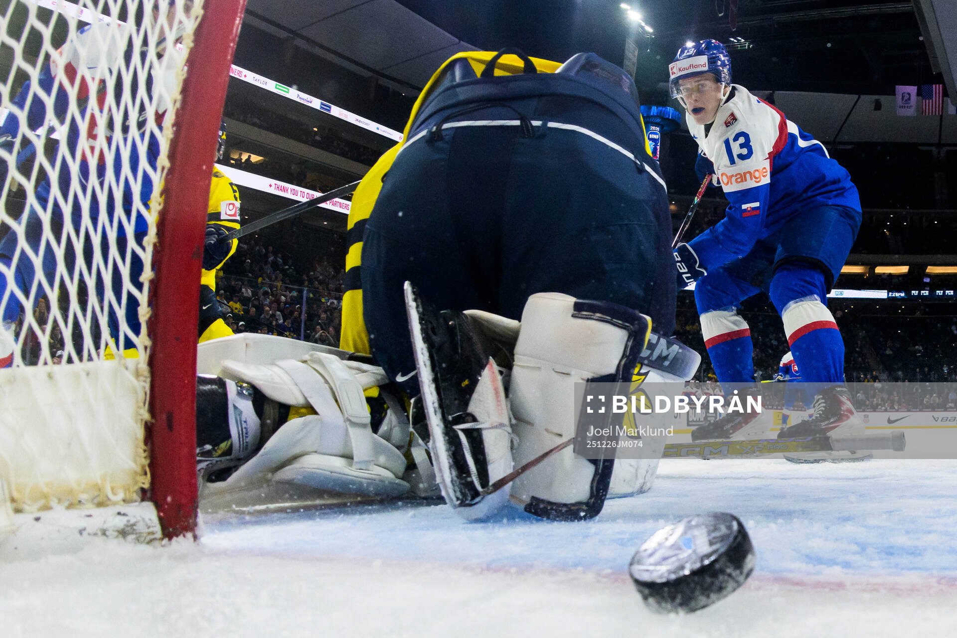 Tobias Tomik of Slovakia scores the 2-2 goal