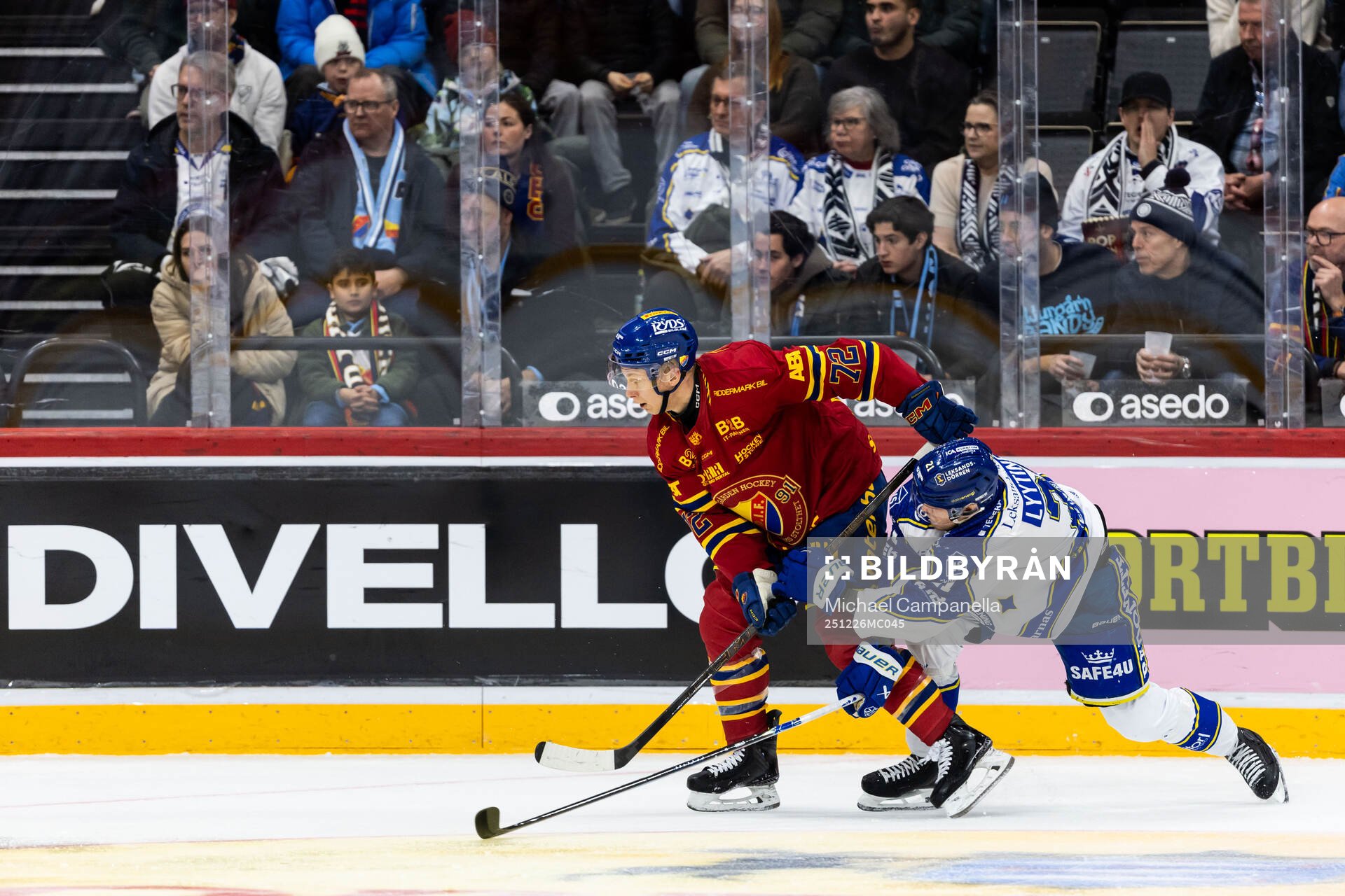 Djurgårdens Jesse Ylönen och Leksands Joonas Lyytinen