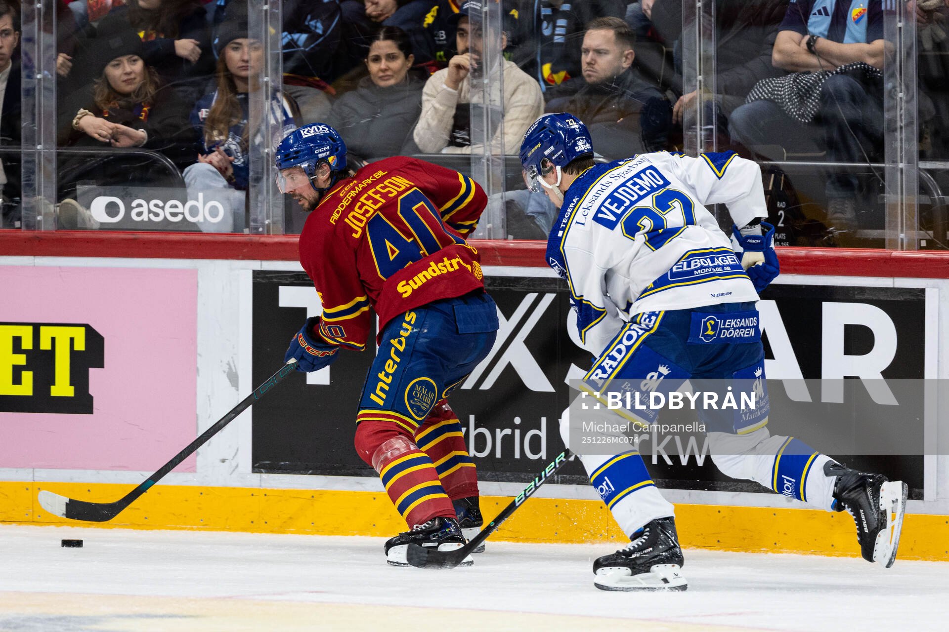Djurgårdens Jacob Josefson och Leksands Lukas Vejdemo