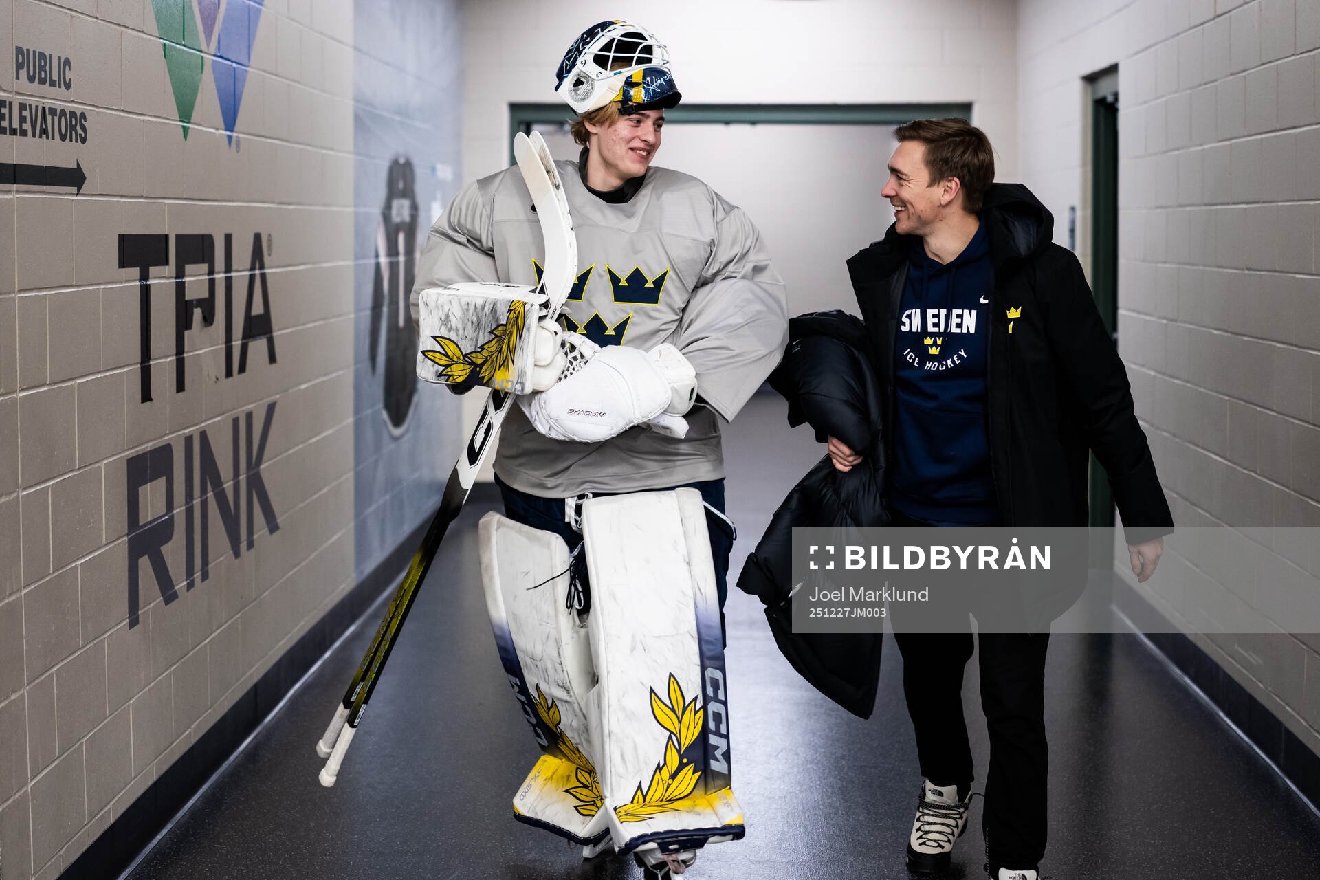 Goaltender Love Härenstam and psychological coach Johan