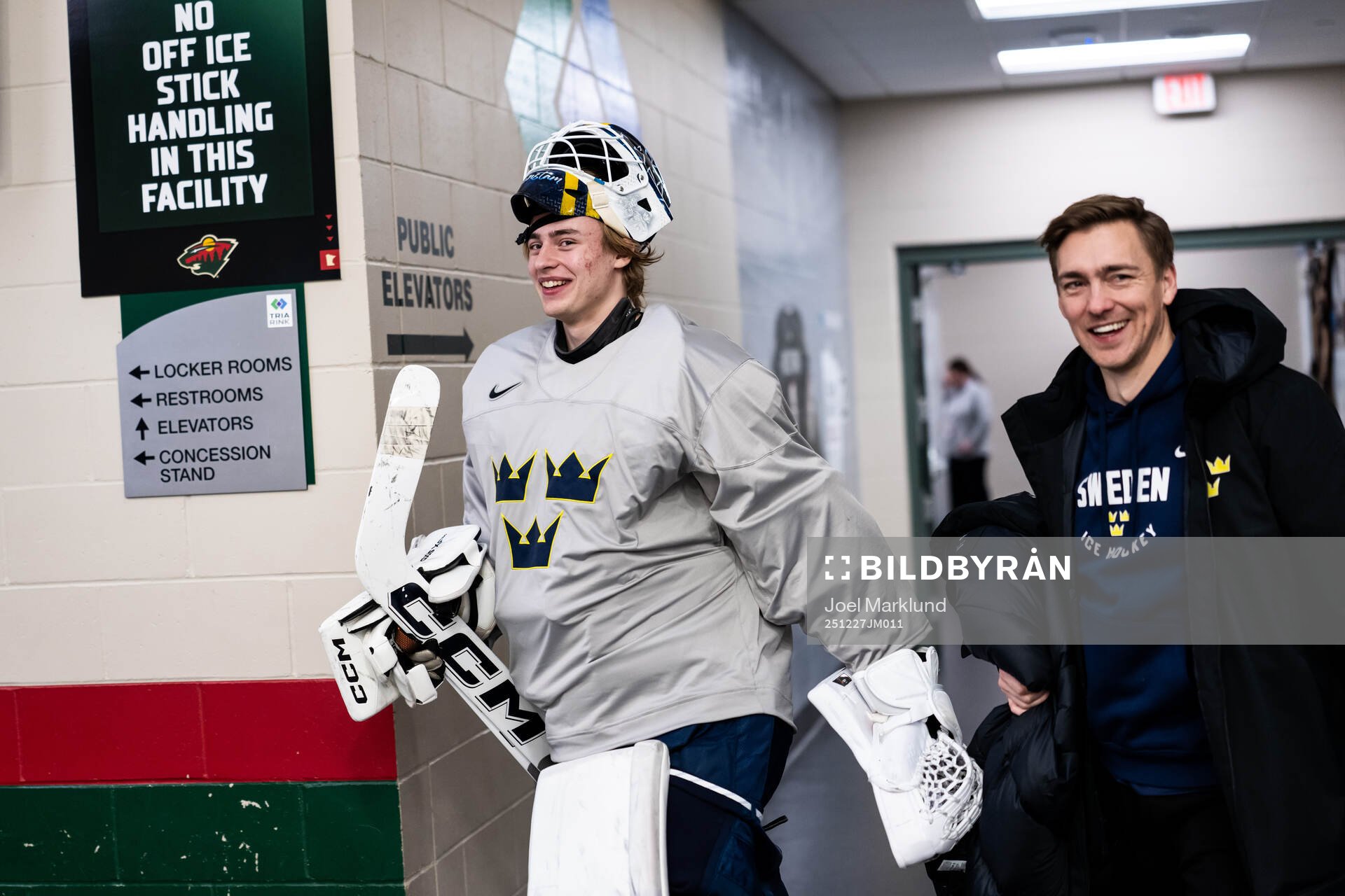Goaltender Love Härenstam and psychological coach Johan