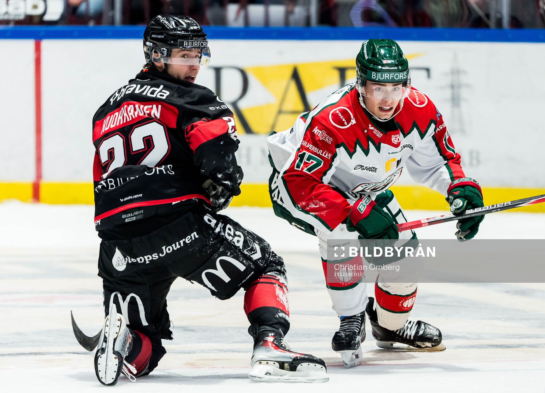 Malmö Redhawks Janne Kuokkanen och Frölundas Isac Born