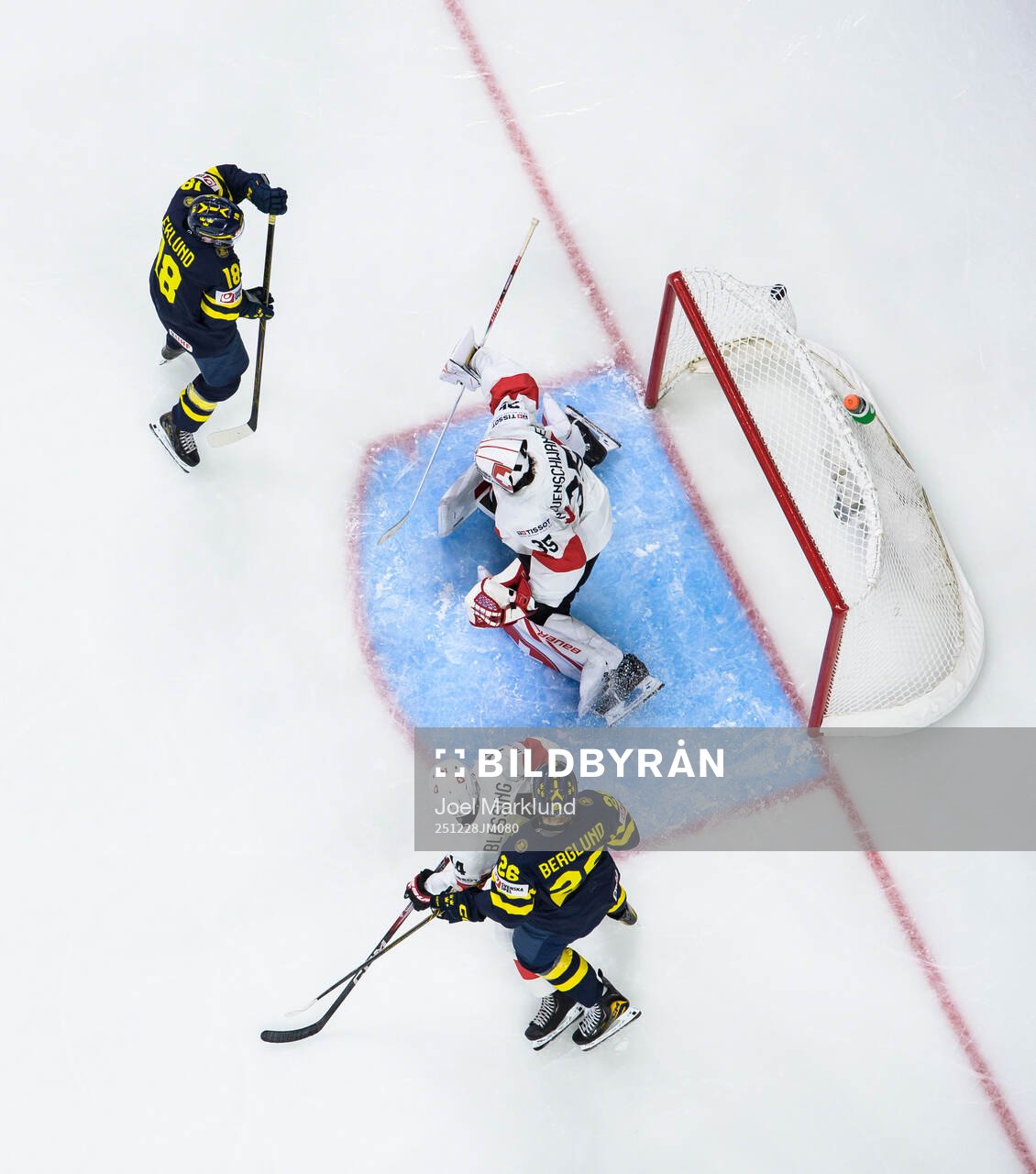 Victor Eklund and Jack Berglund of Sweden in front of