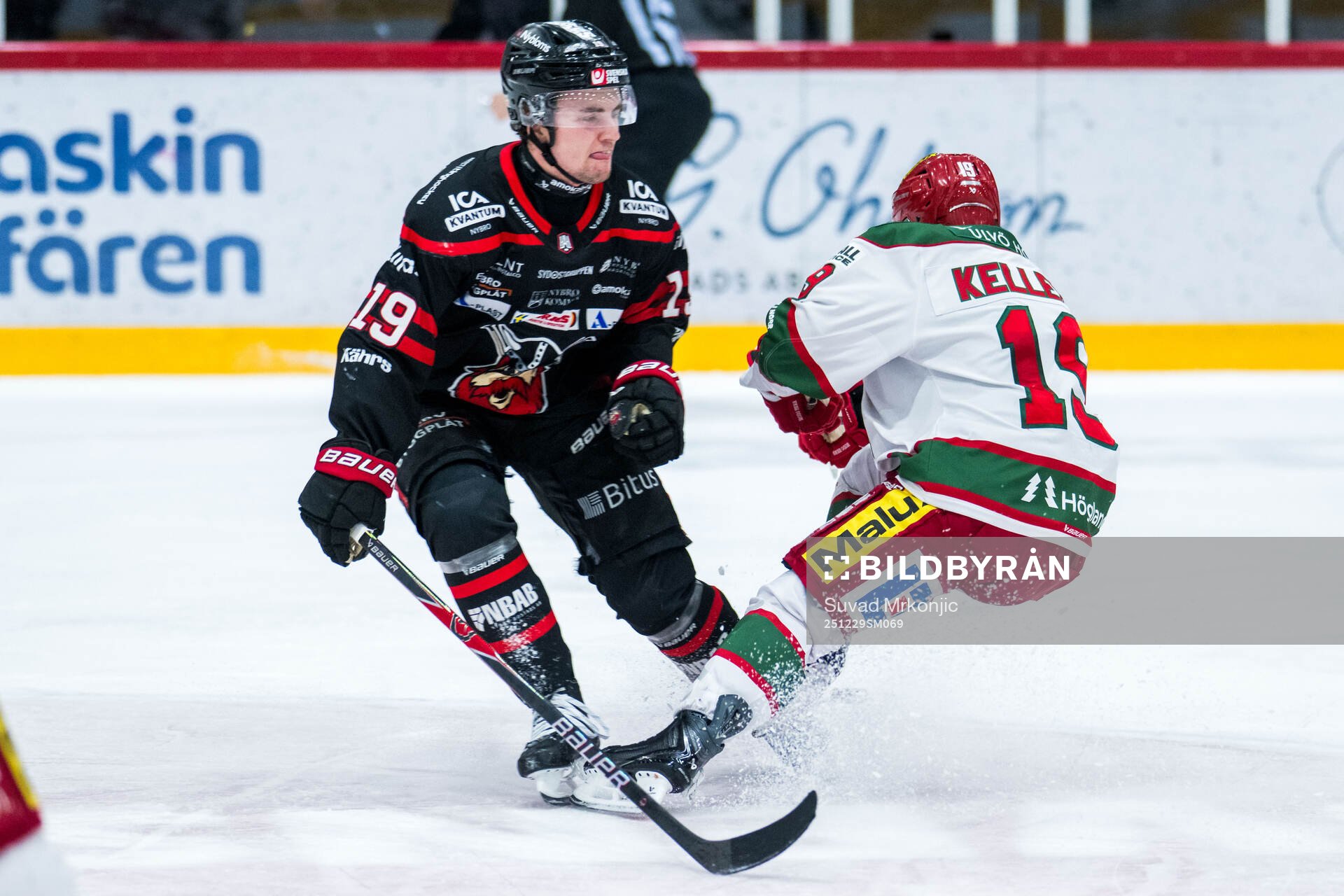 Nybros Elias Stenman och Modos Tyler Kelleher