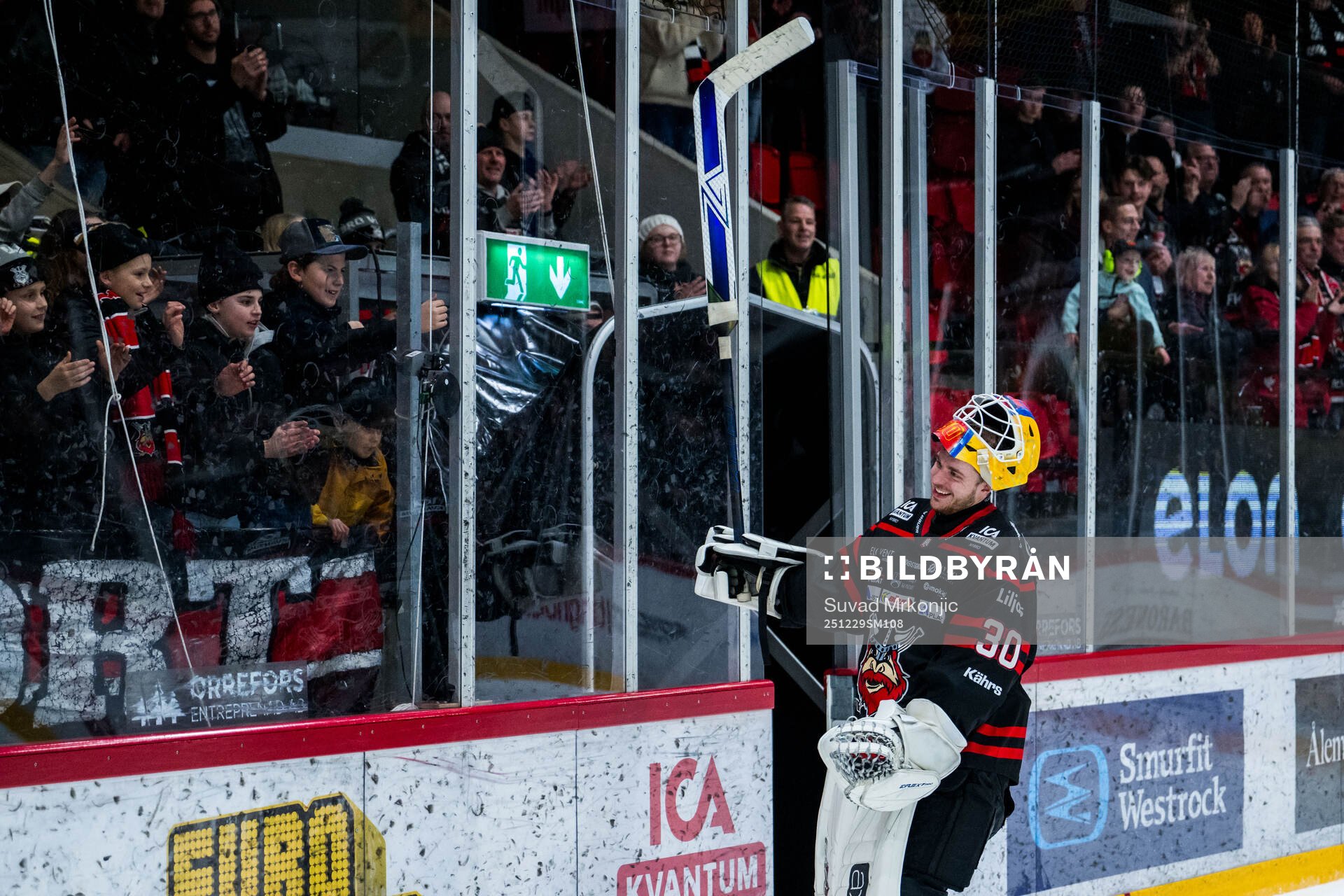 Nybros målvakt Hugo Hävelid jublar