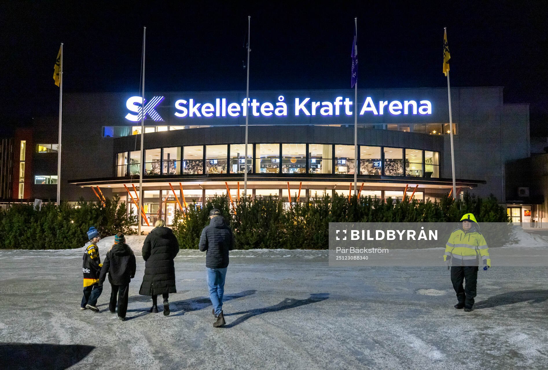 Exteriör vy över Skellefteå Kraft Arena