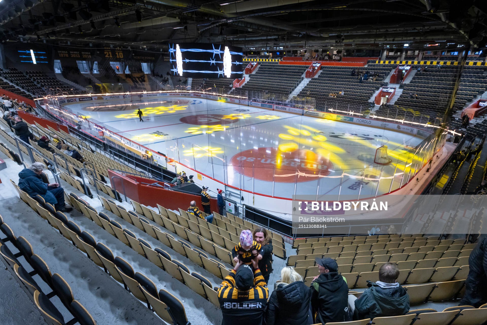 Interiör vy över Skellefteå Kraft Arena