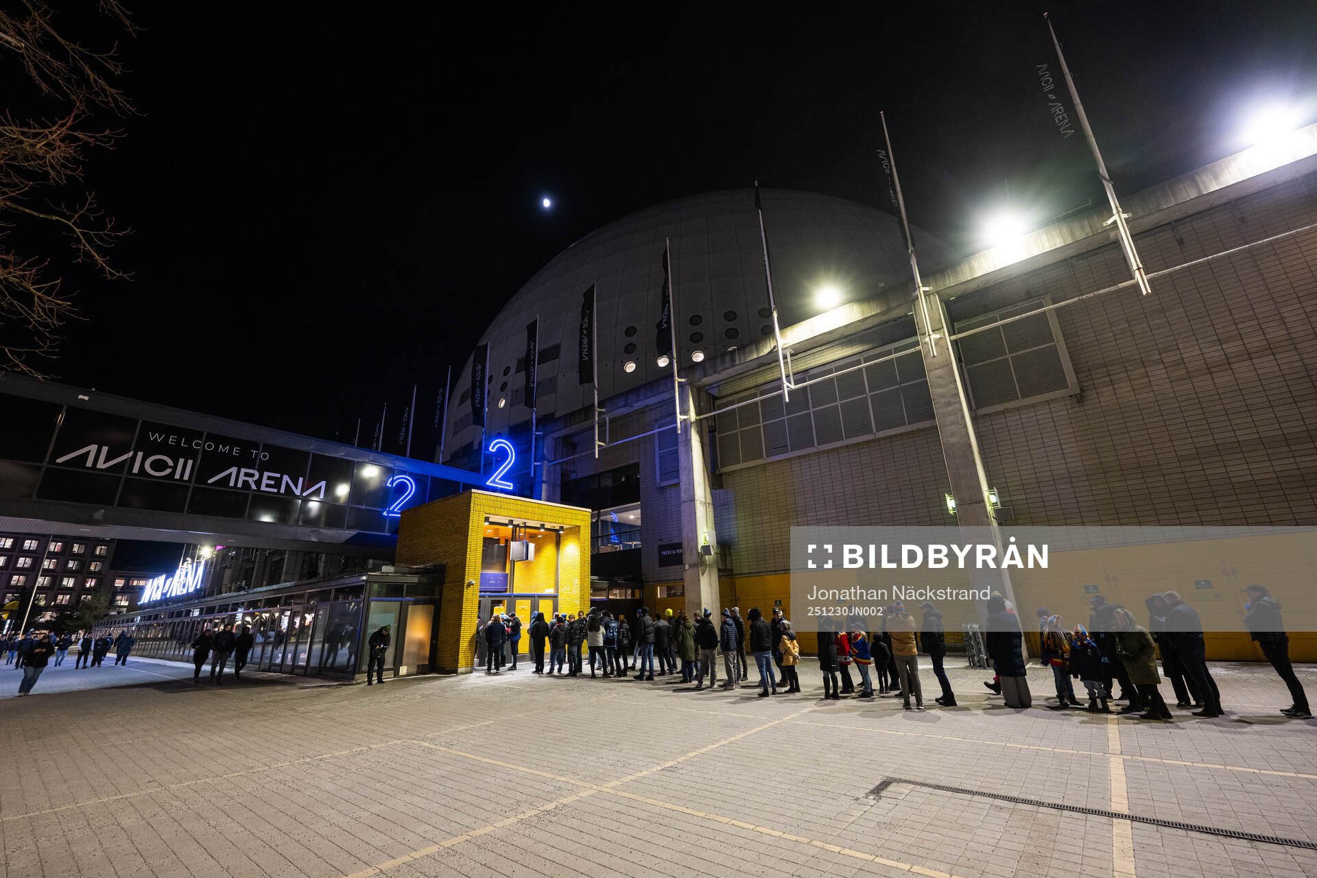 Exteriör vy av Avicii Arena