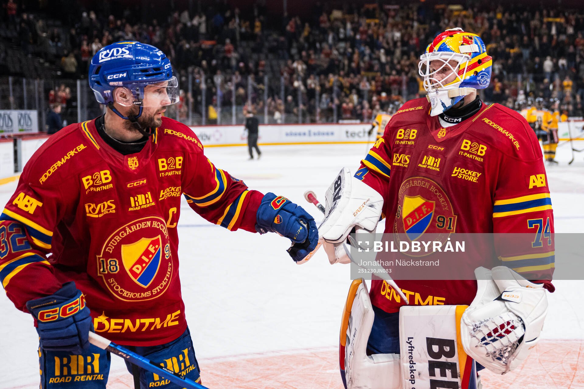Djurgårdens Marcus Krüger och målvakt Daniel Marmenlind