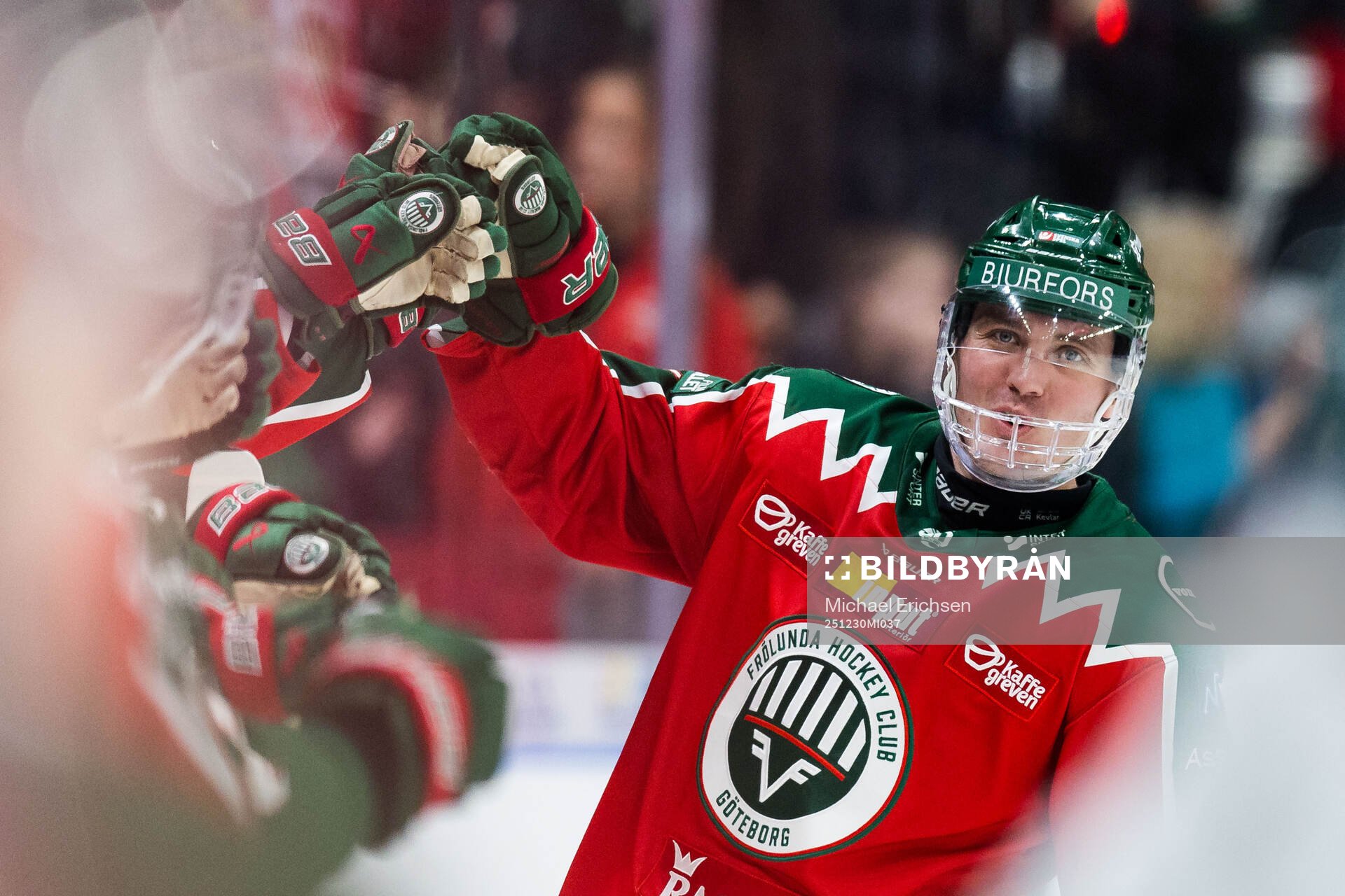 Frölundas Max Lindholm jublar