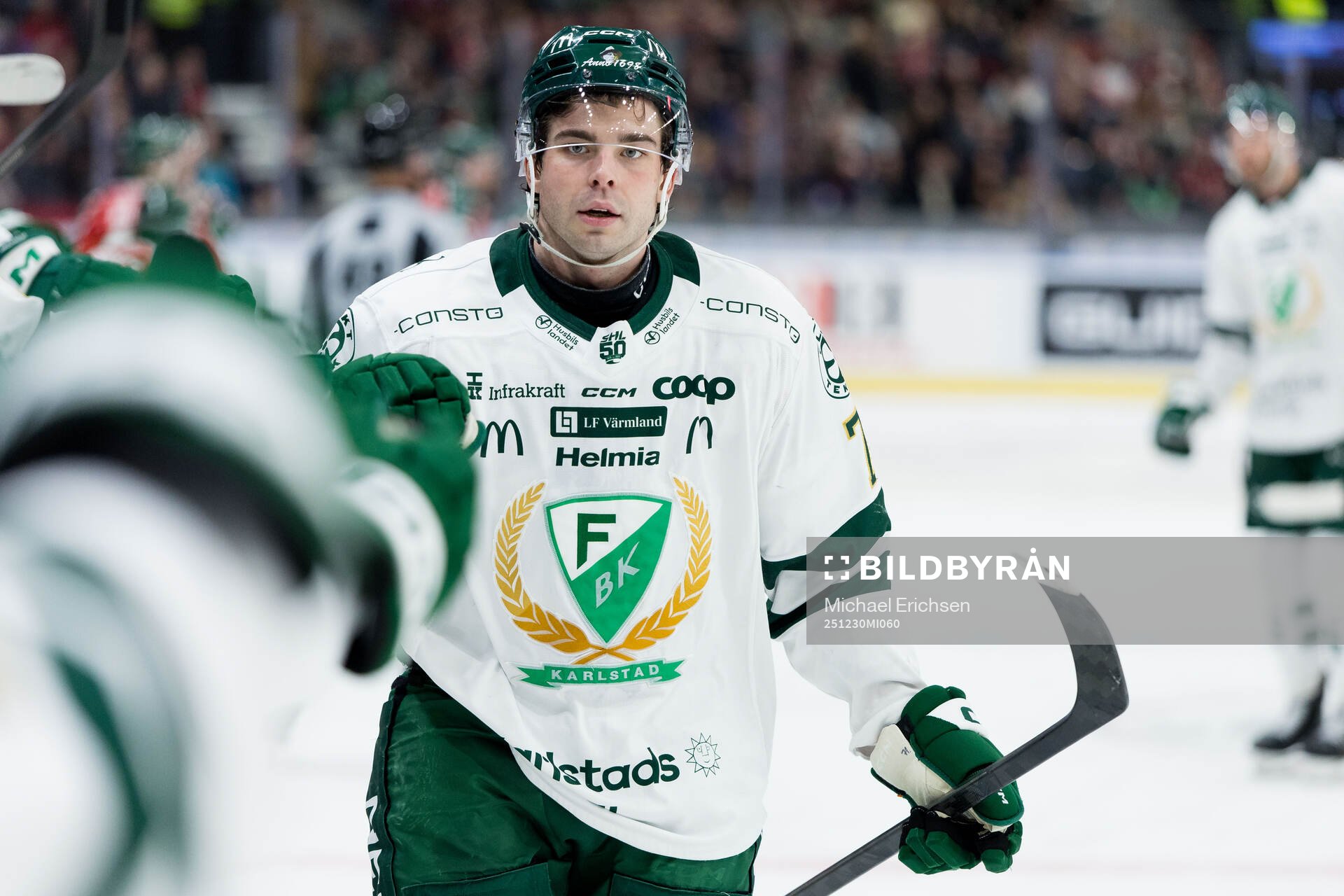 Färjestads Viktor Lodin jublar