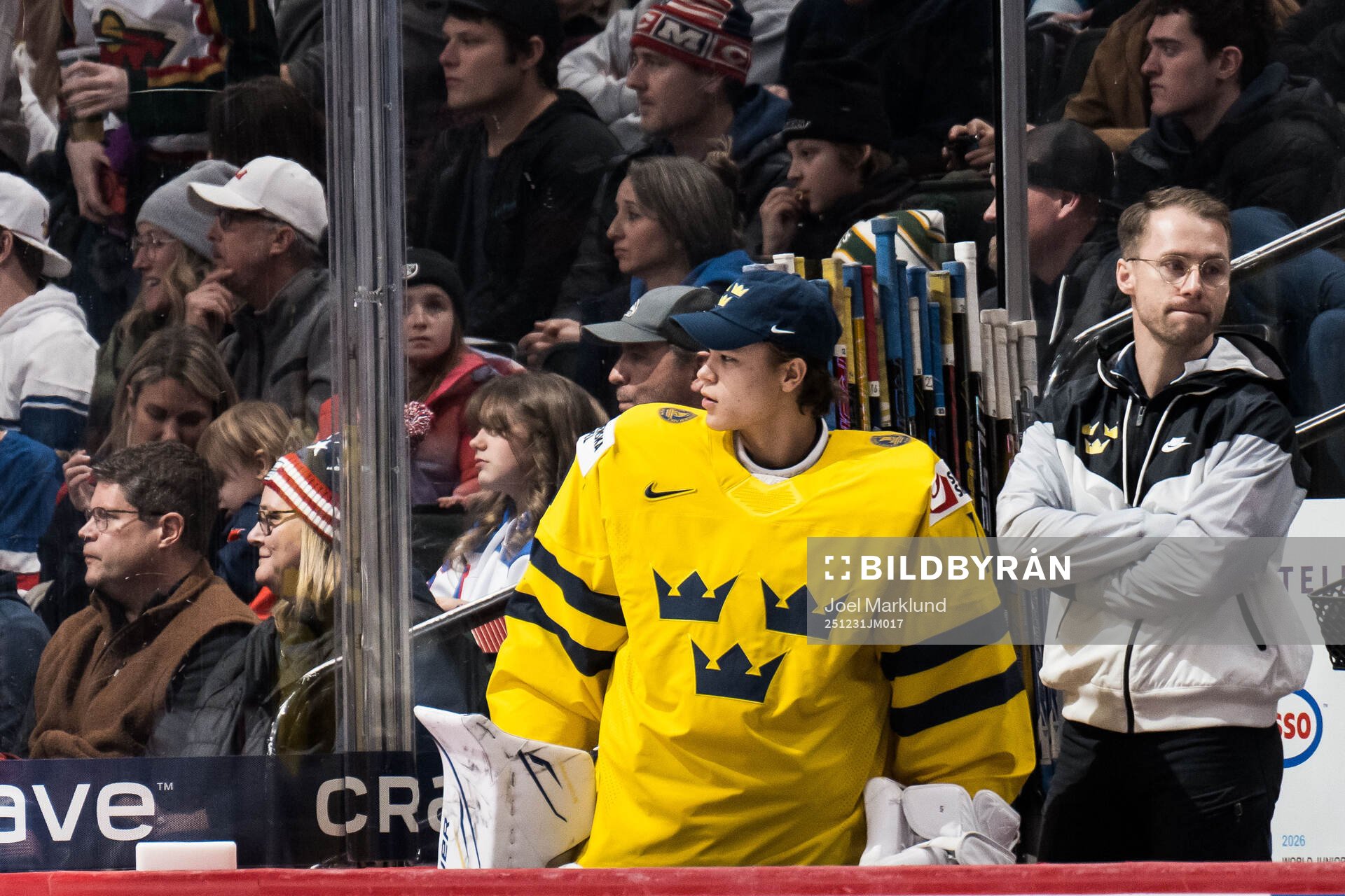 Goaltender Herman Liv of Sweden