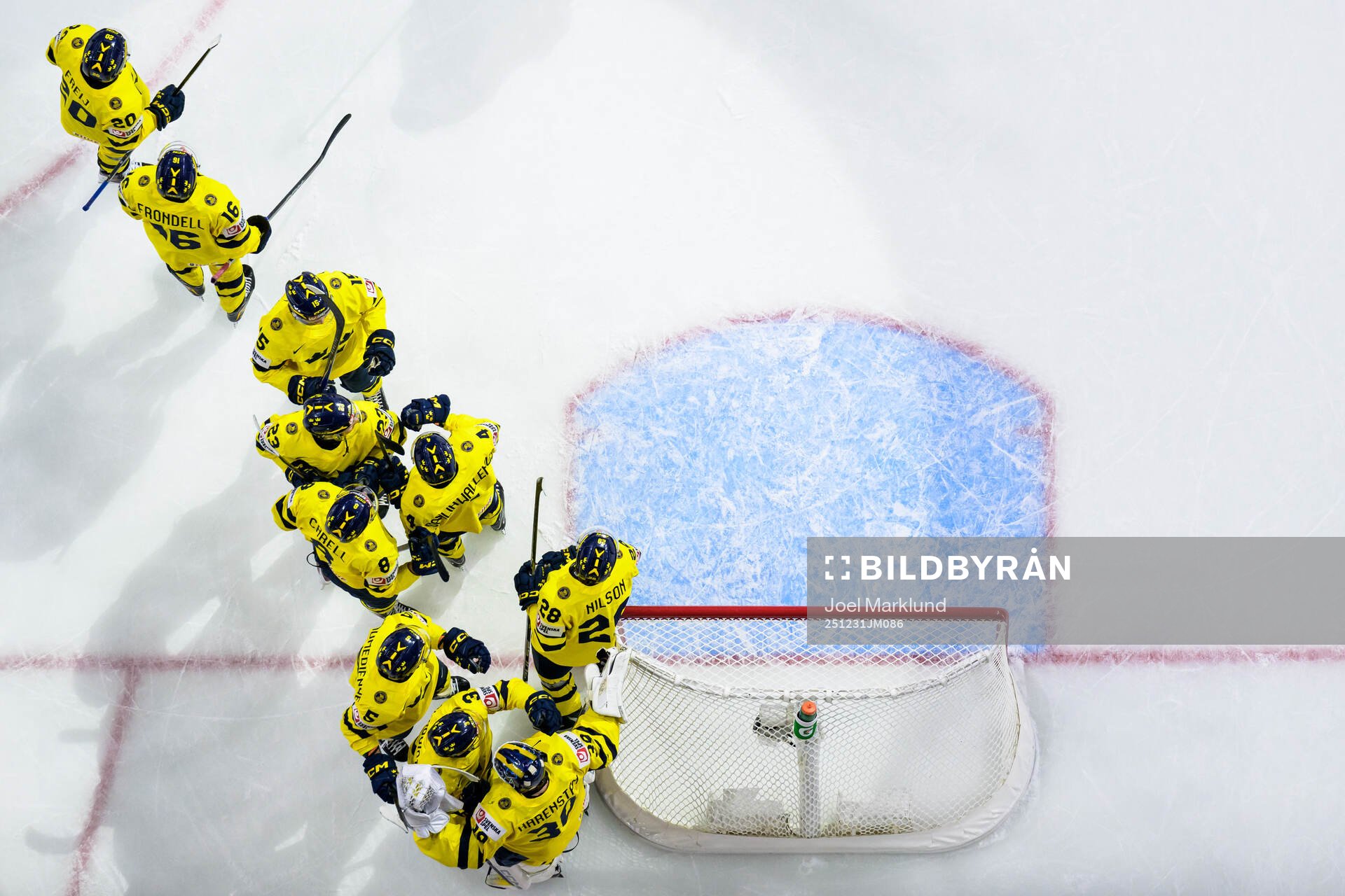 Players of Sweden celebrate