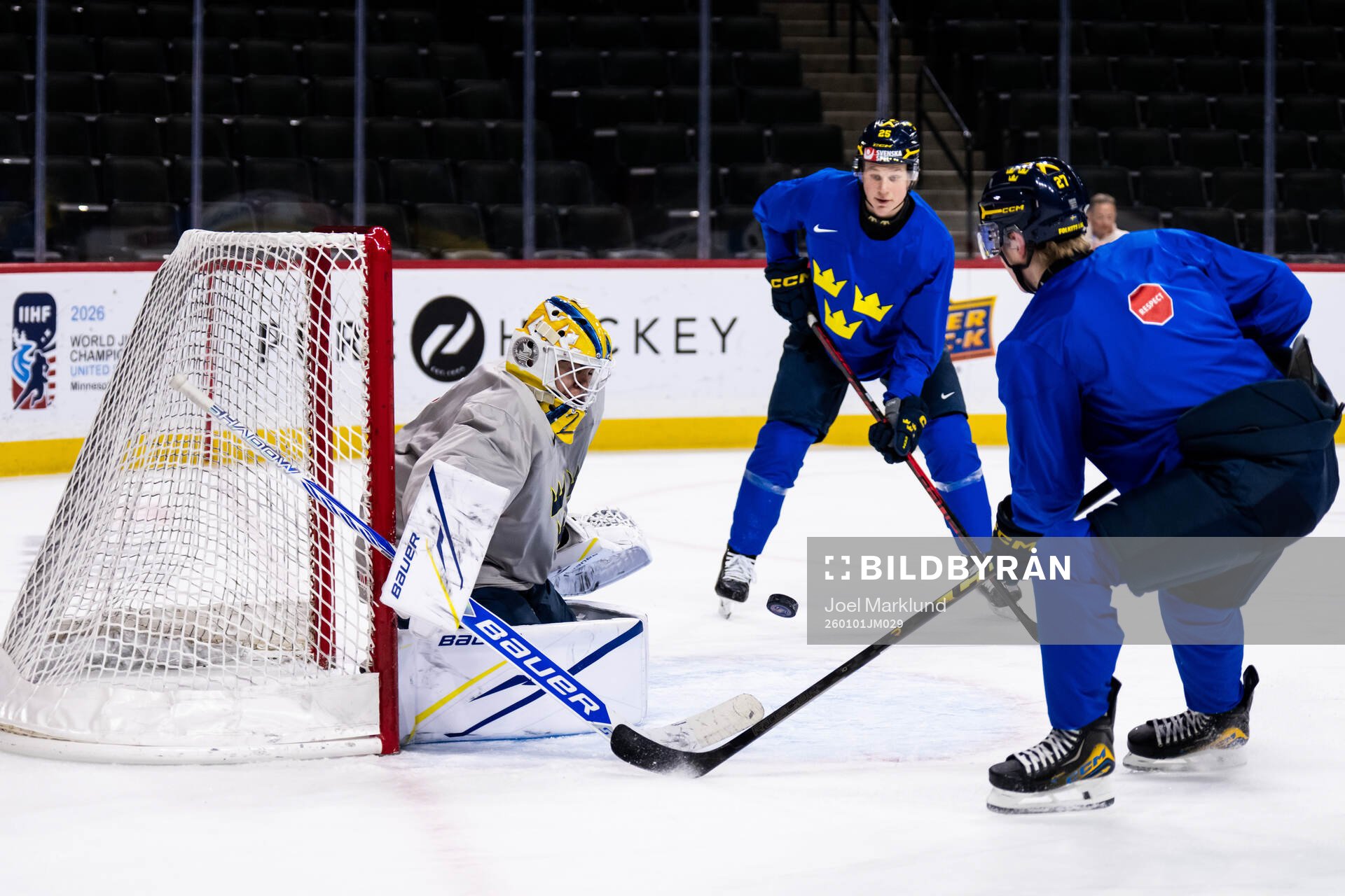 Goaltender Herman Liv, Eddie Genborg and Wilson Björck of