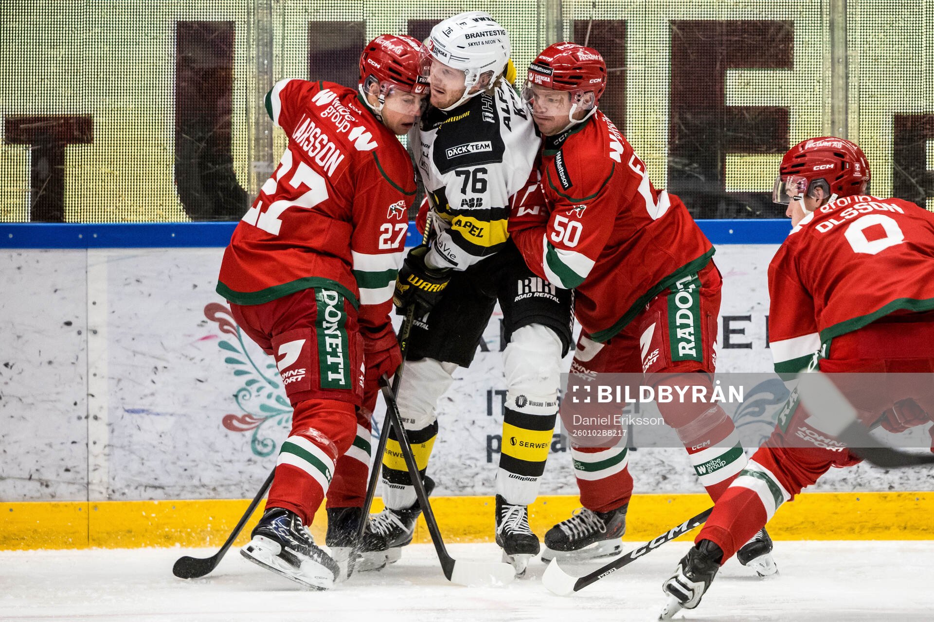 Moras Hampus Larsson och Tobias Ekberg mot Västerås Oskar