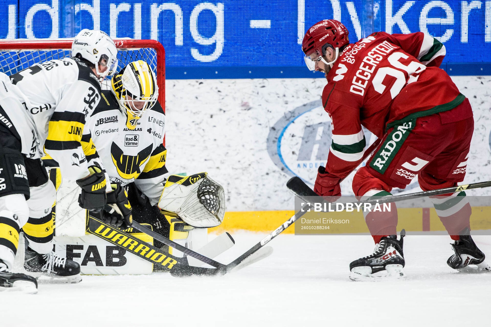 Västerås målvakt Rasmus Korhonen och Moras Arvid